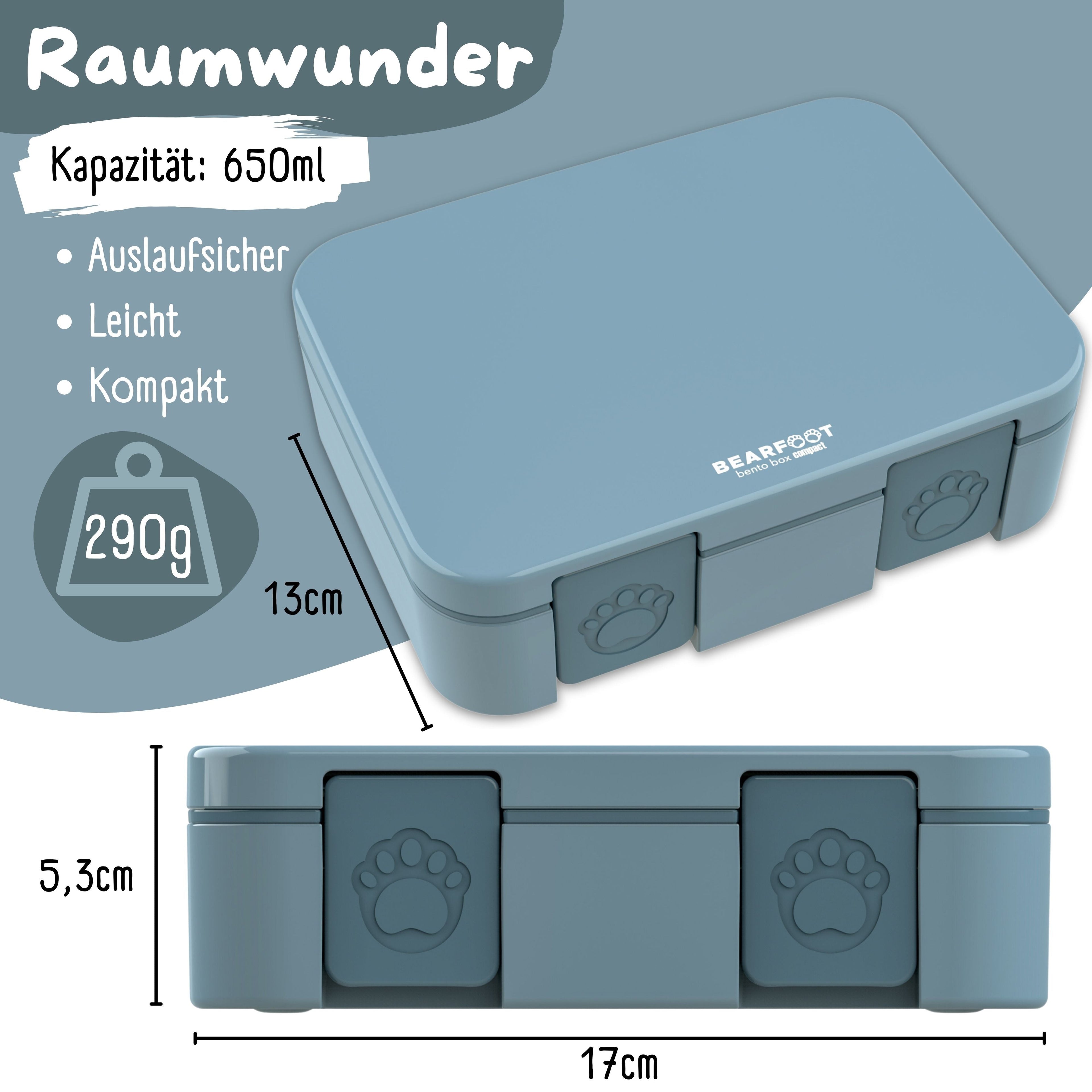 Brotdose mit Fächern, leicht & auslaufsicher - blau