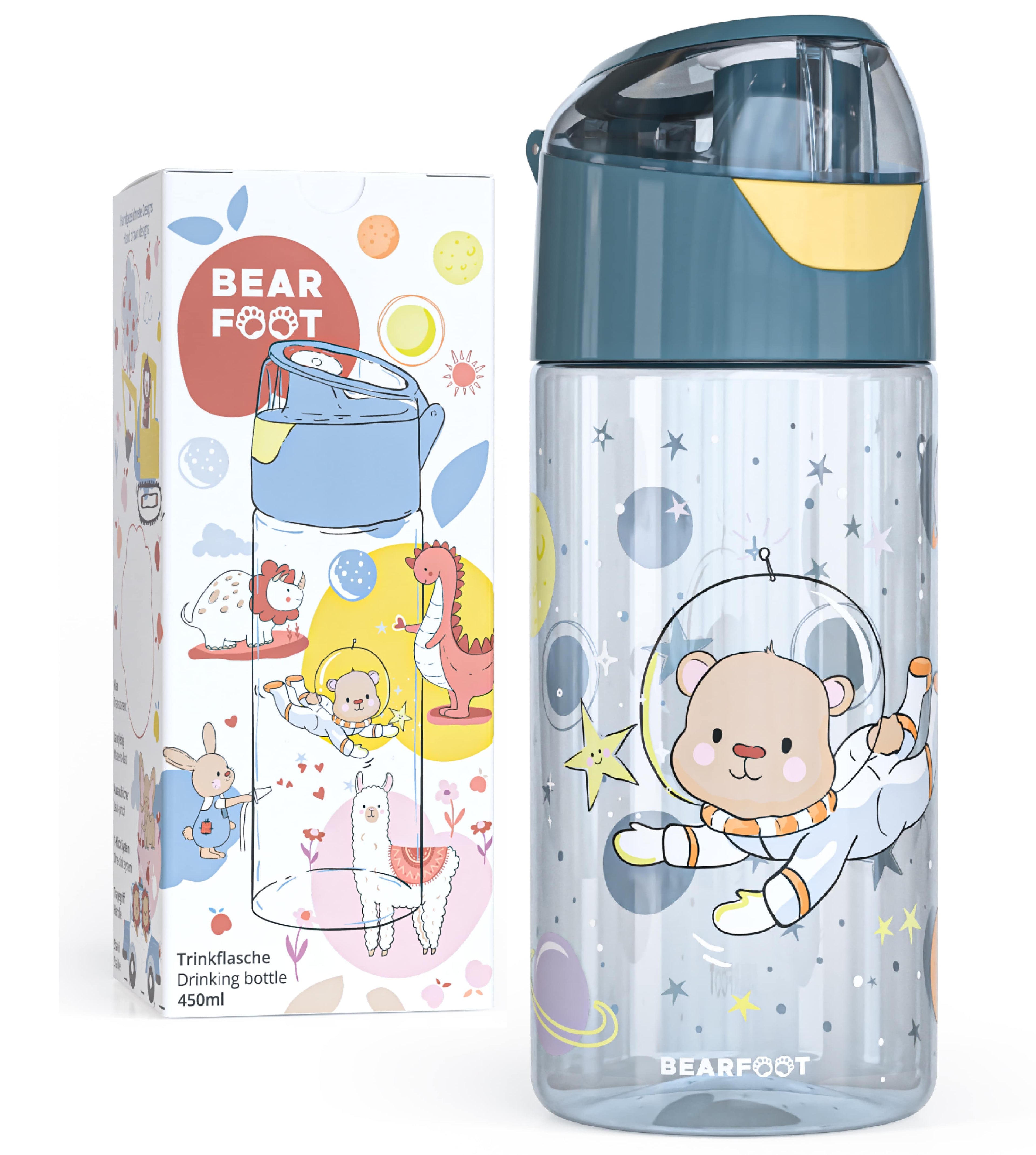 Trinkflasche Kinder leichte Wasserflasche - Astronaut Bär
