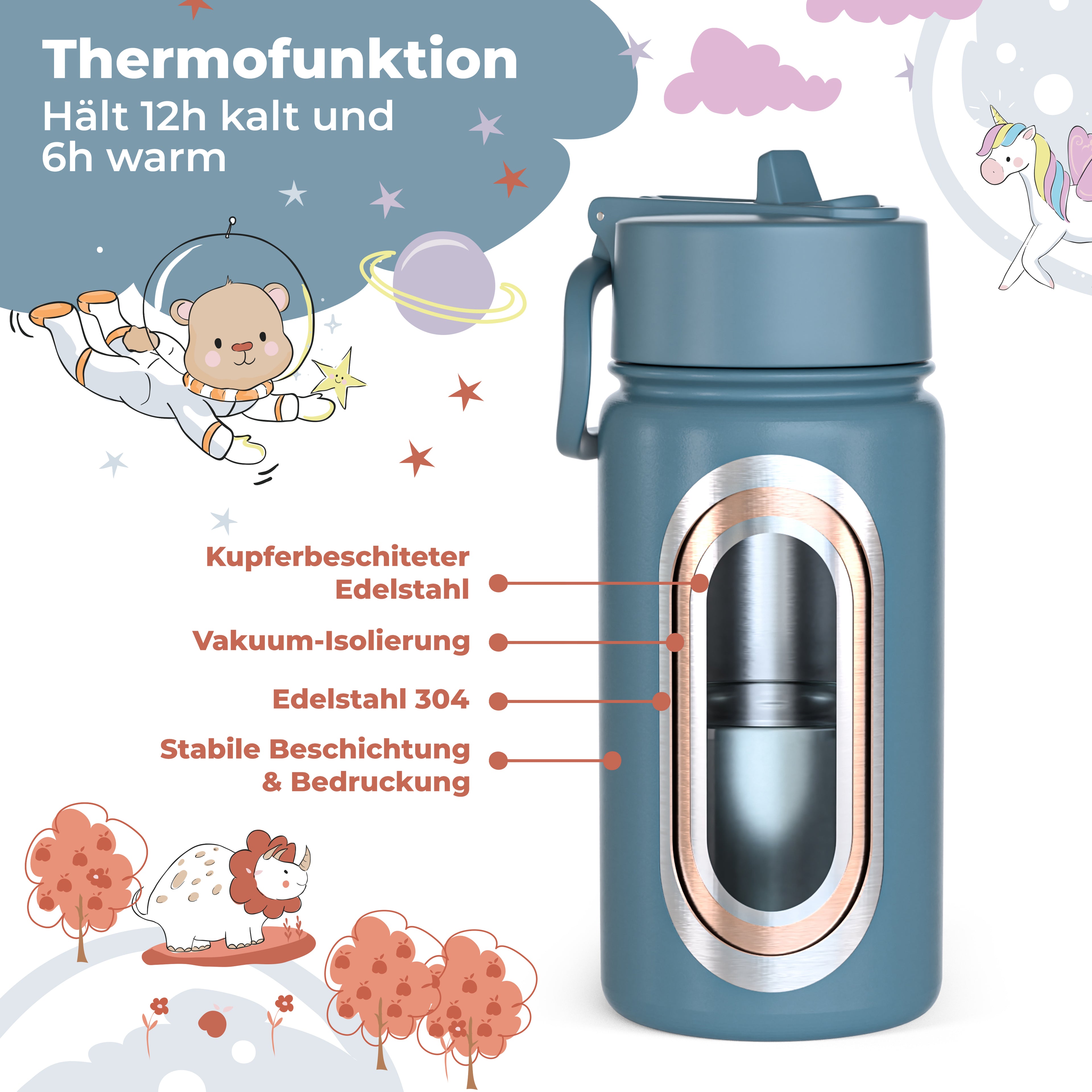 Gravemaskine bundt - Bento Box M & drikkeflaske 450ml & isoleret flaske 400ml