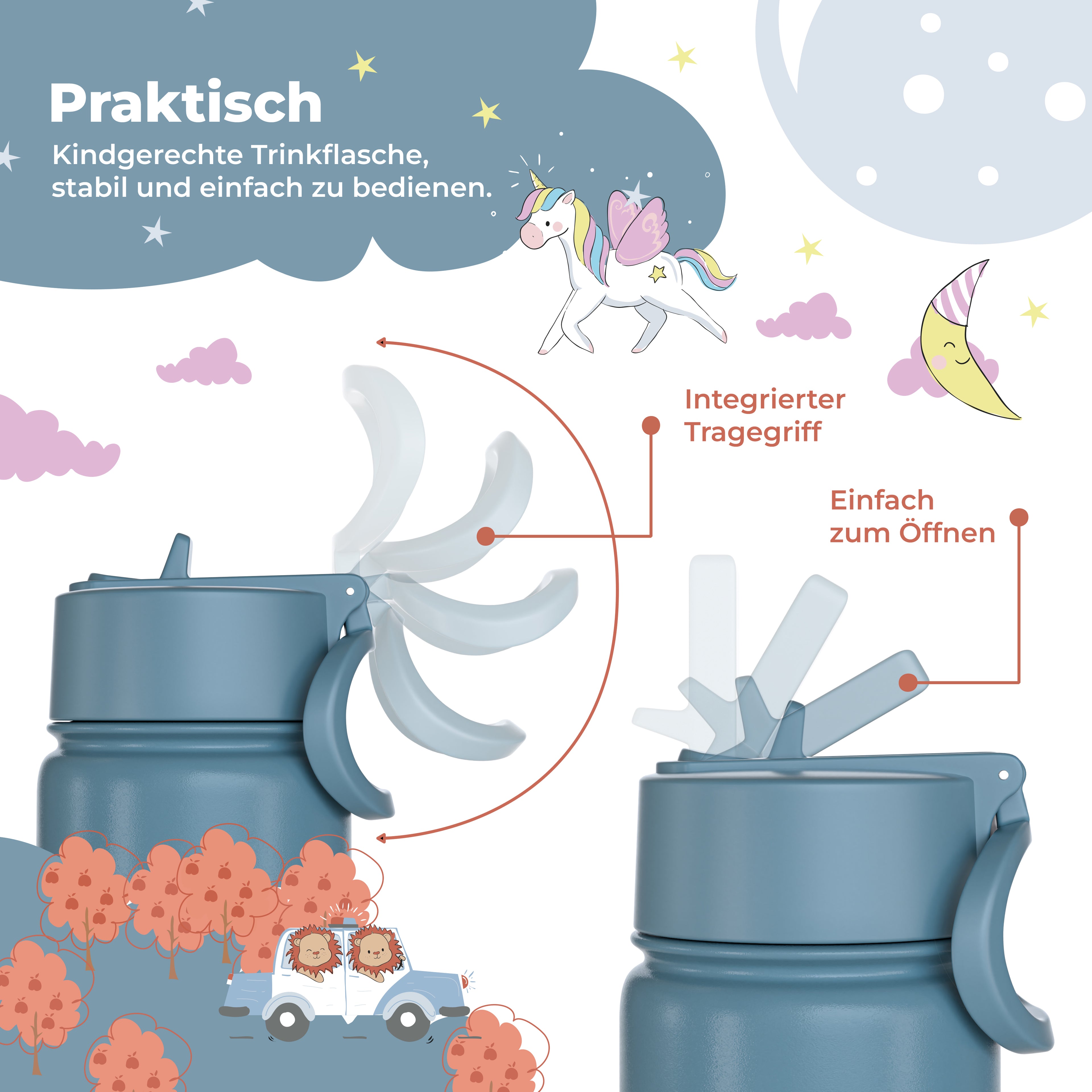 Gravemaskine bundt - Bento Box M & drikkeflaske 450ml & isoleret flaske 400ml