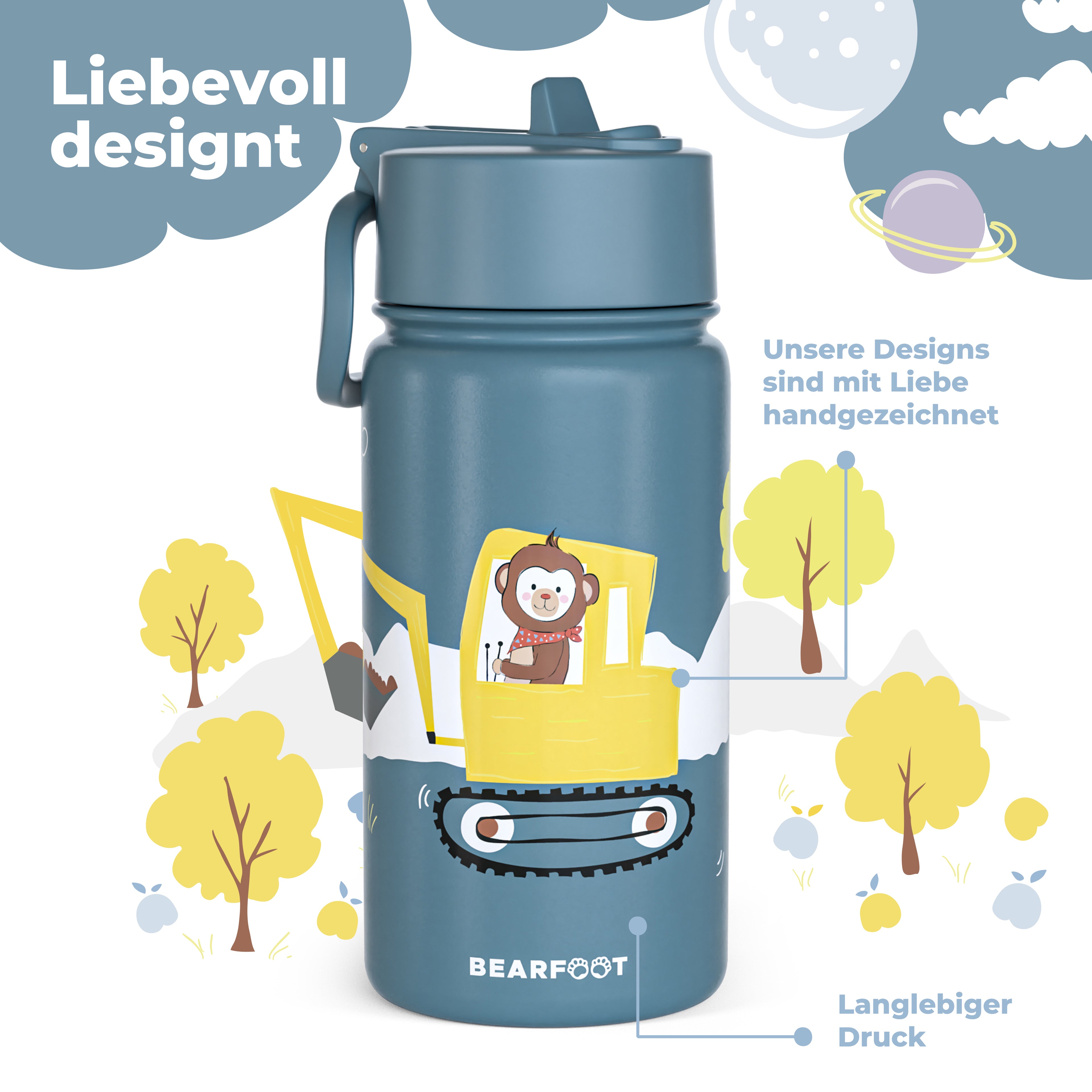 Gravemaskine bundt - Bento Box M & drikkeflaske 450ml & isoleret flaske 400ml