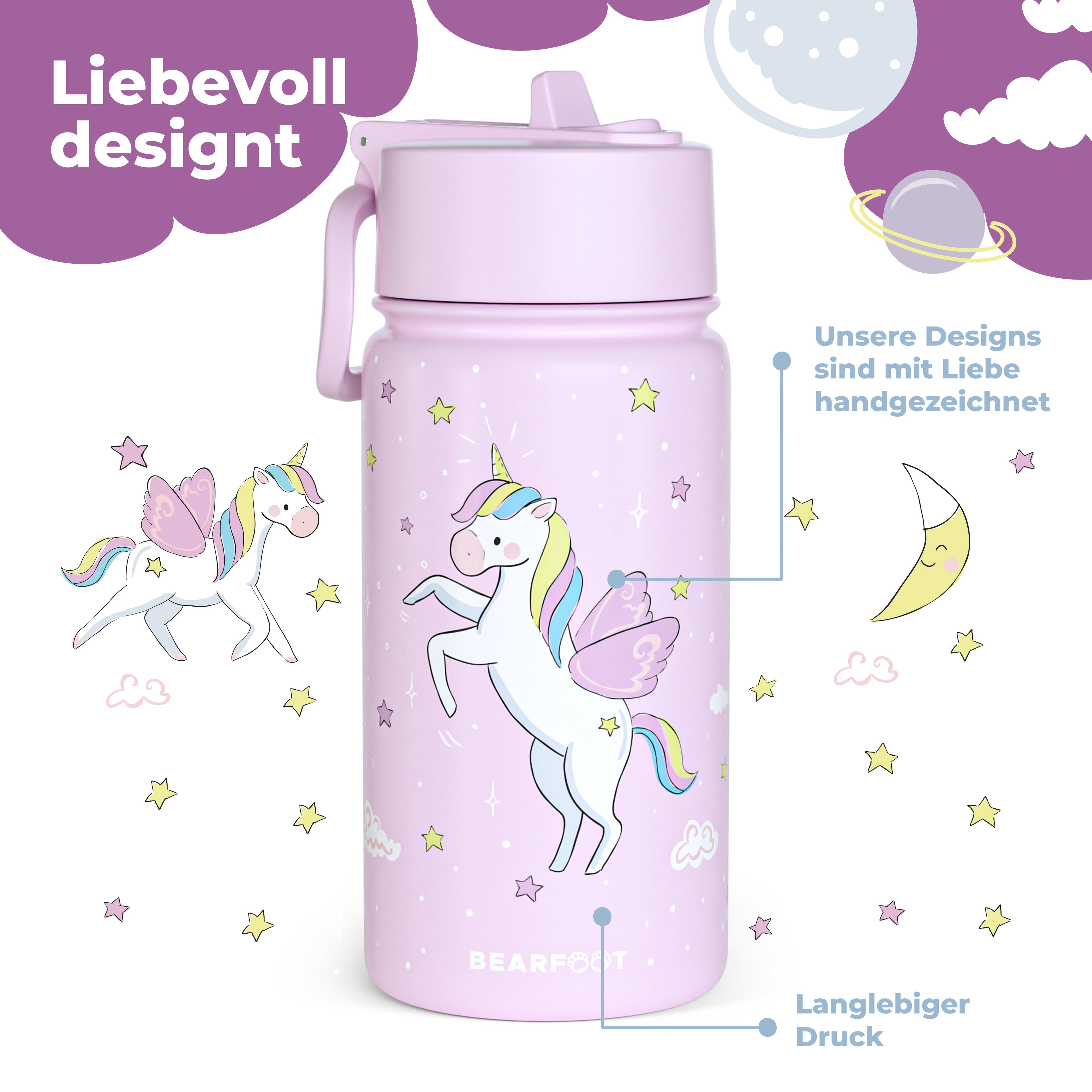 Einhorn Bundle - Bento Box M & Trinkflasche 450ml & Isolierflasche 400ml