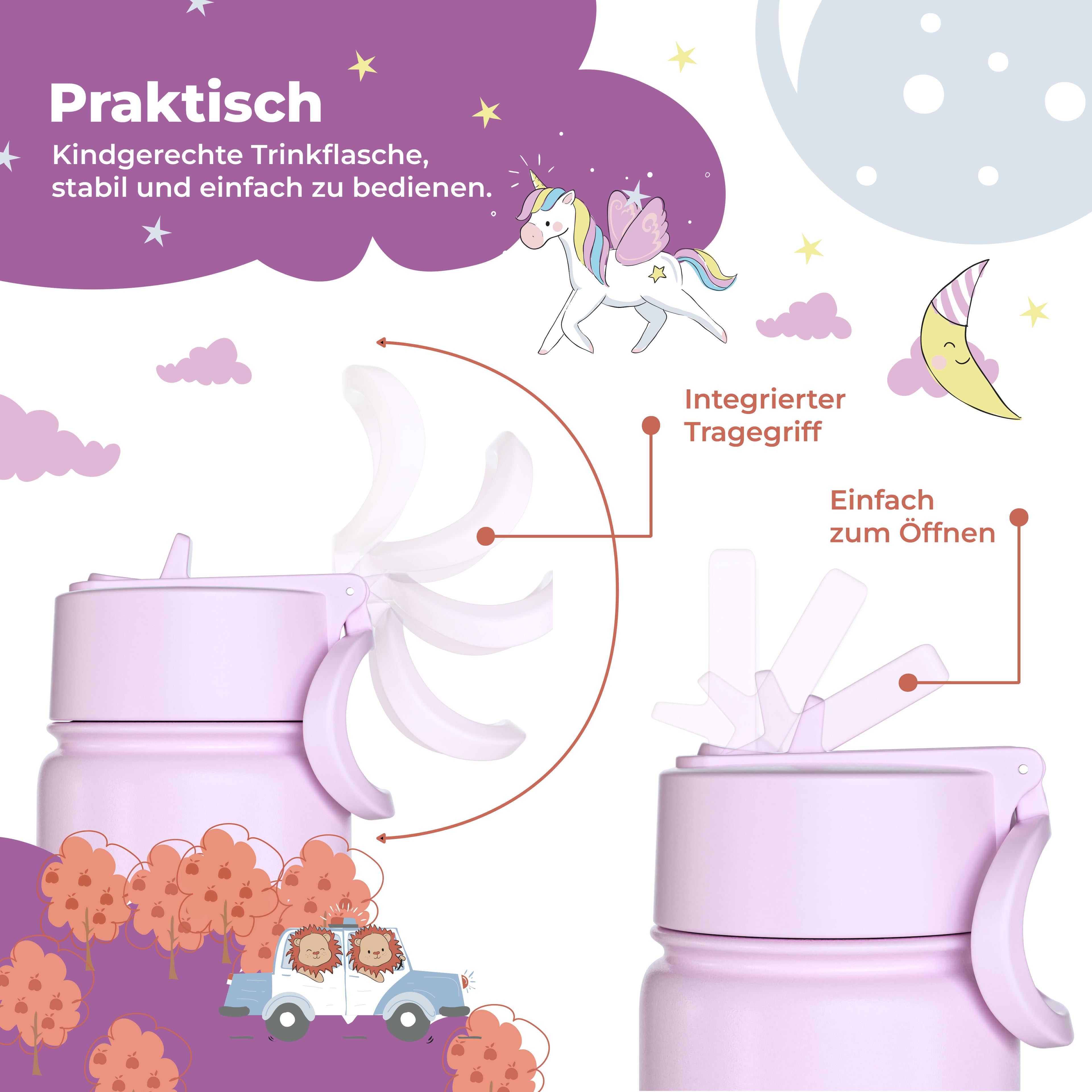 Einhorn Bundle - Bento Box M & Trinkflasche 450ml & Isolierflasche 400ml
