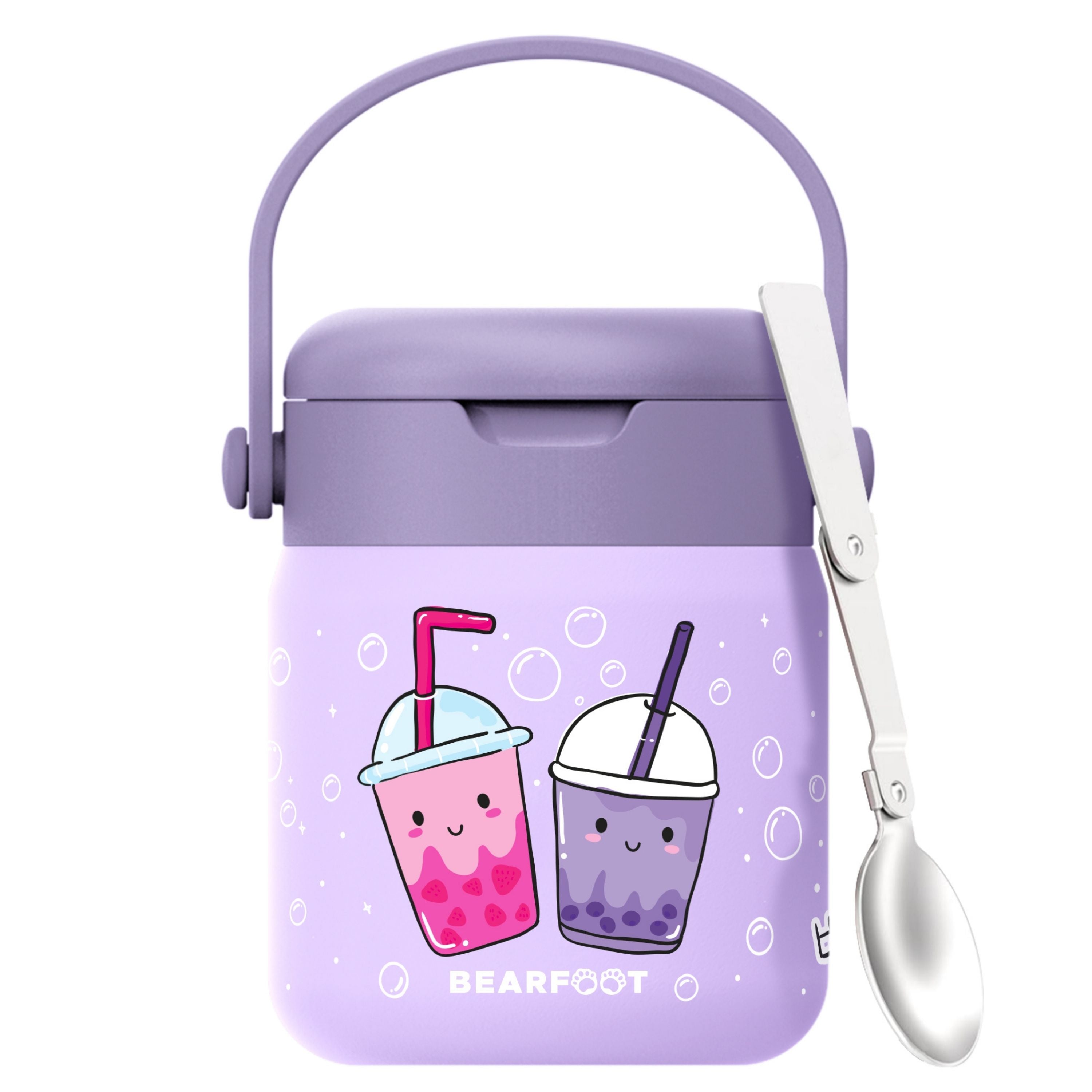 Thermobehälter Kinder Edelstahl - Bubble Tea lila
