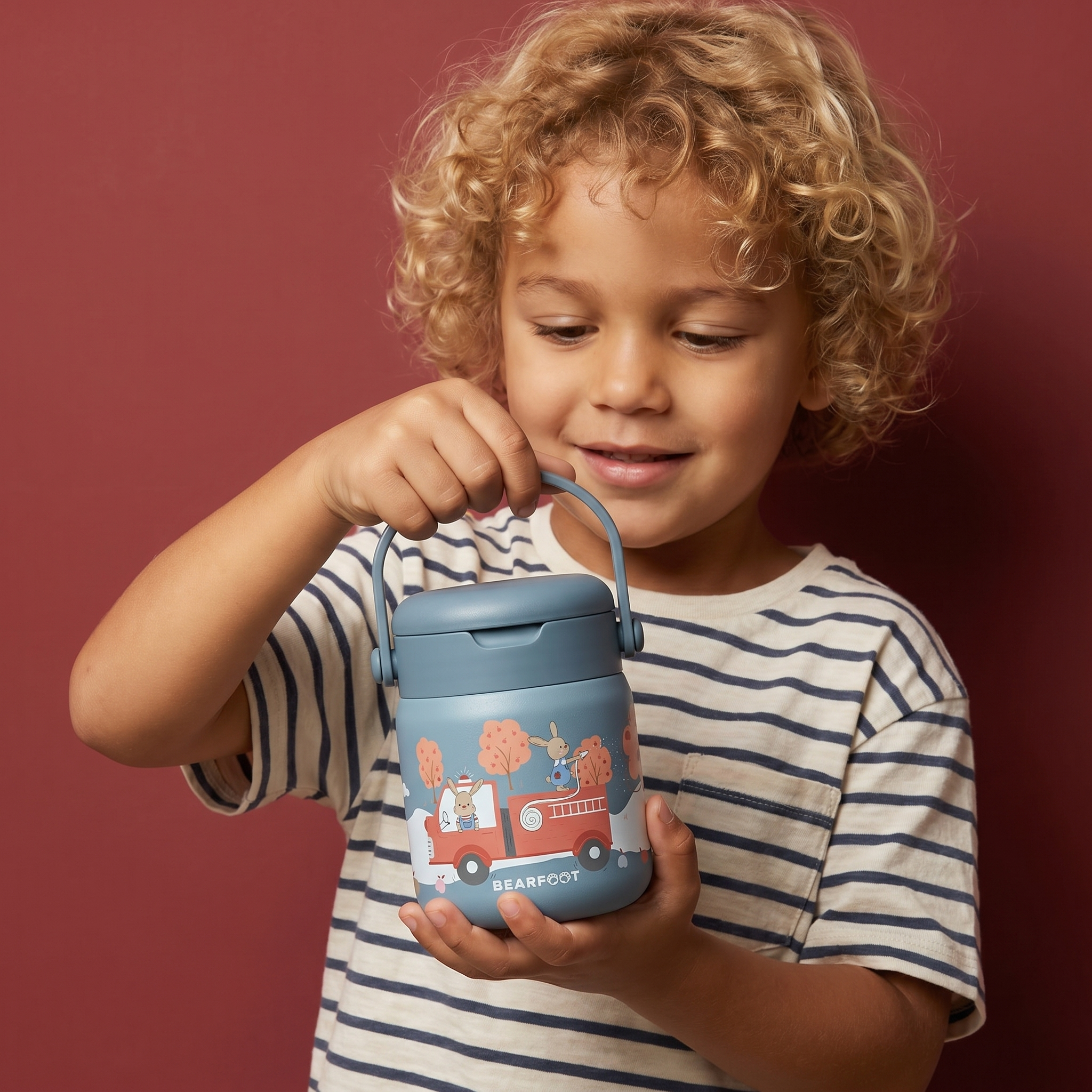 Thermobehälter Kinder Edelstahl - Feuerwehr blau