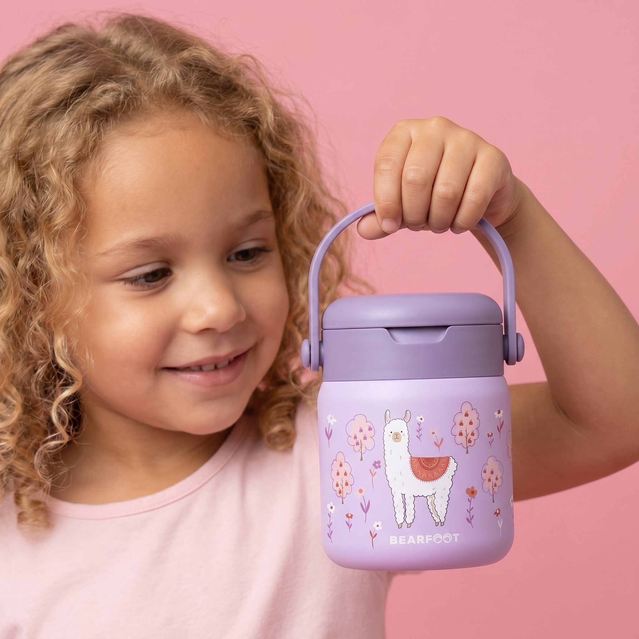 Thermobehälter Kinder Edelstahl - Lama lila