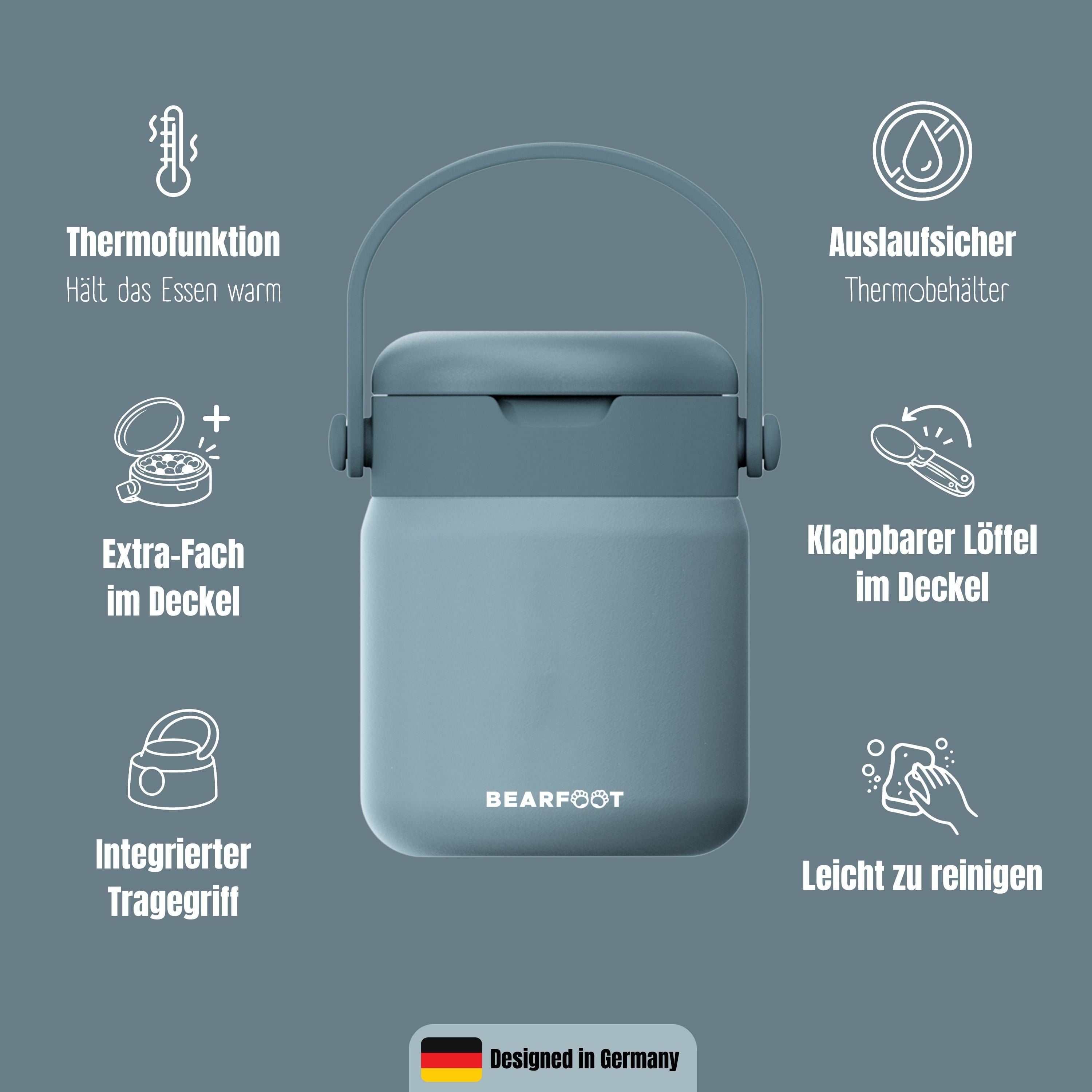 Thermobehälter Kinder Edelstahl - Blau