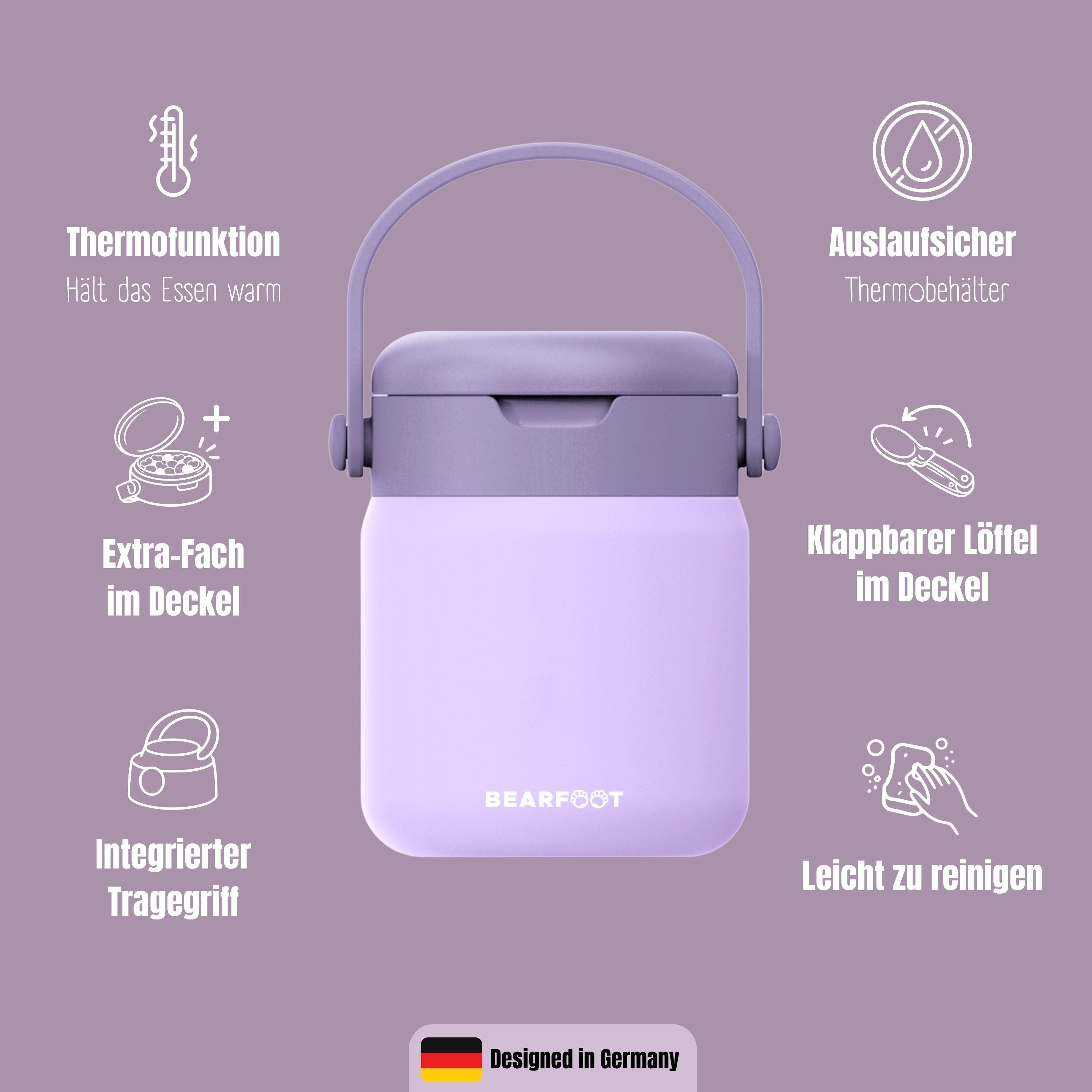 Thermobehälter Kinder Edelstahl - Lila