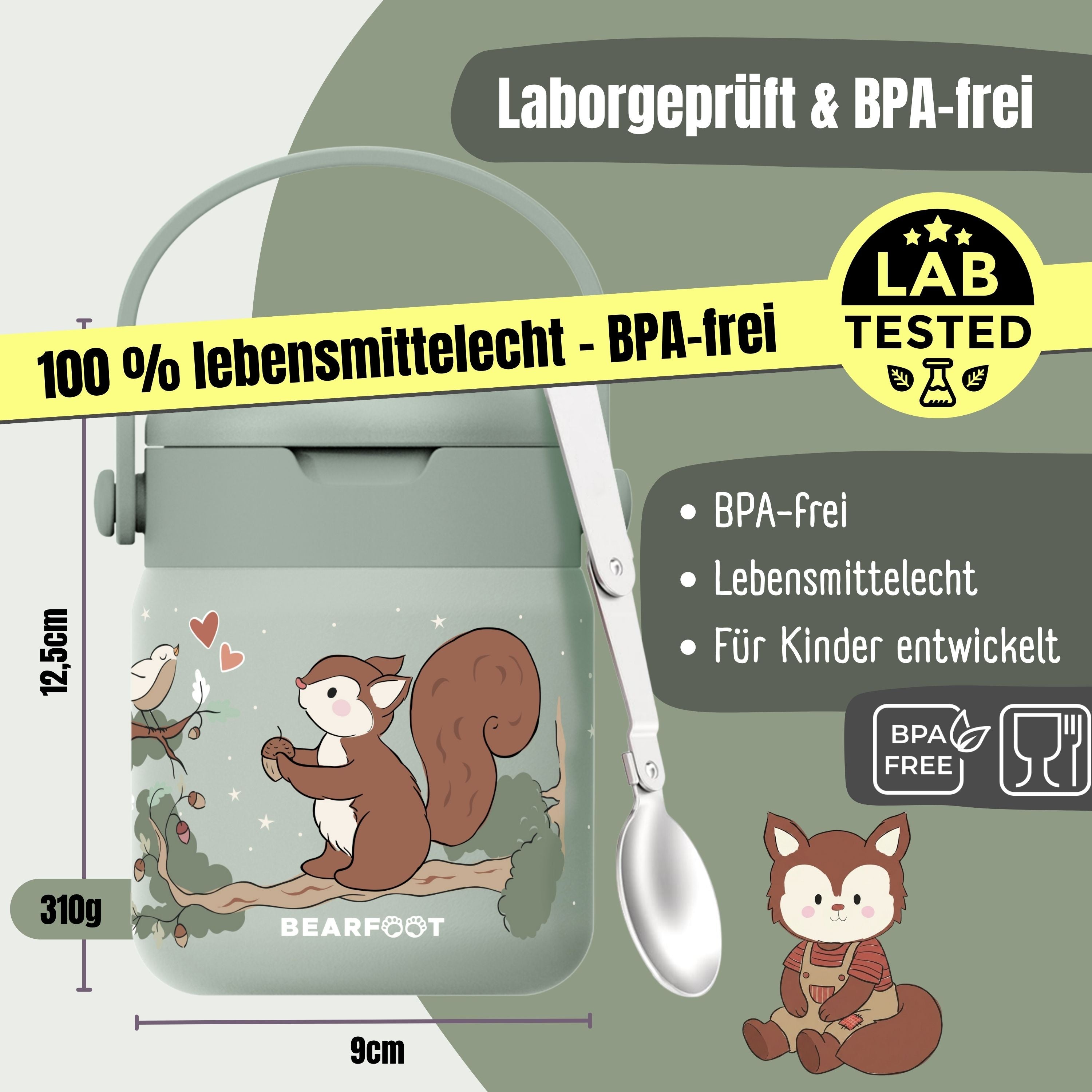 Thermobehälter Kinder Edelstahl - Eichhörnchen Sabei