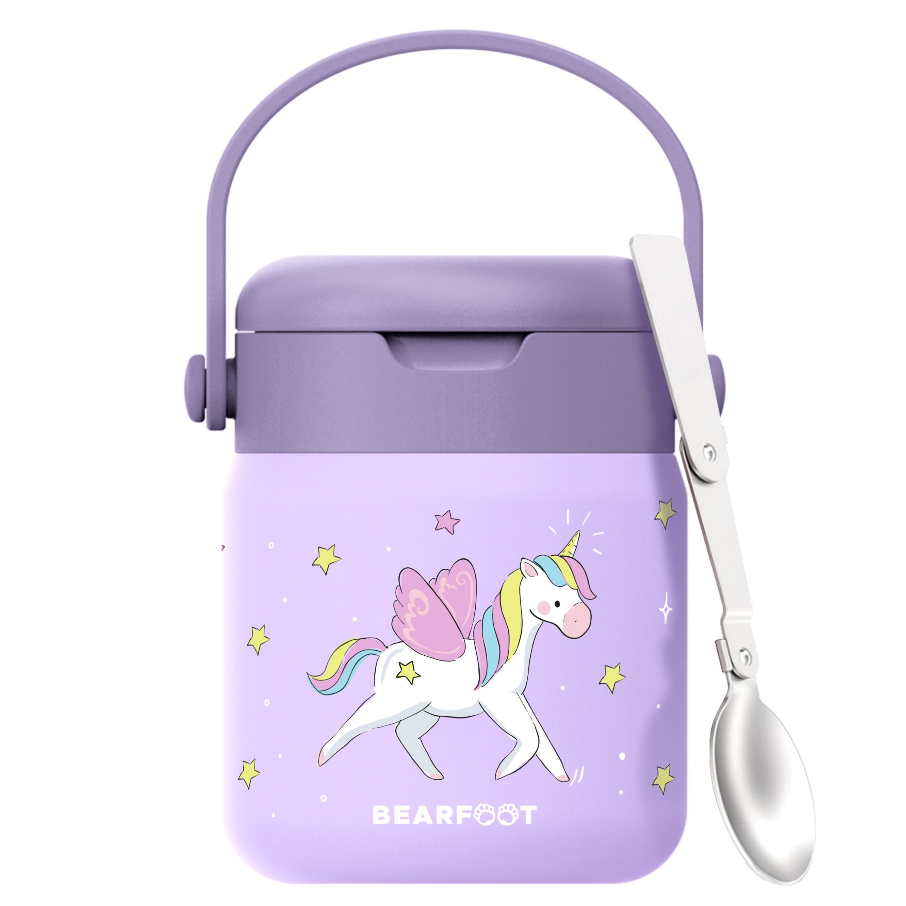 Thermobehälter Kinder Edelstahl - Einhorn lila