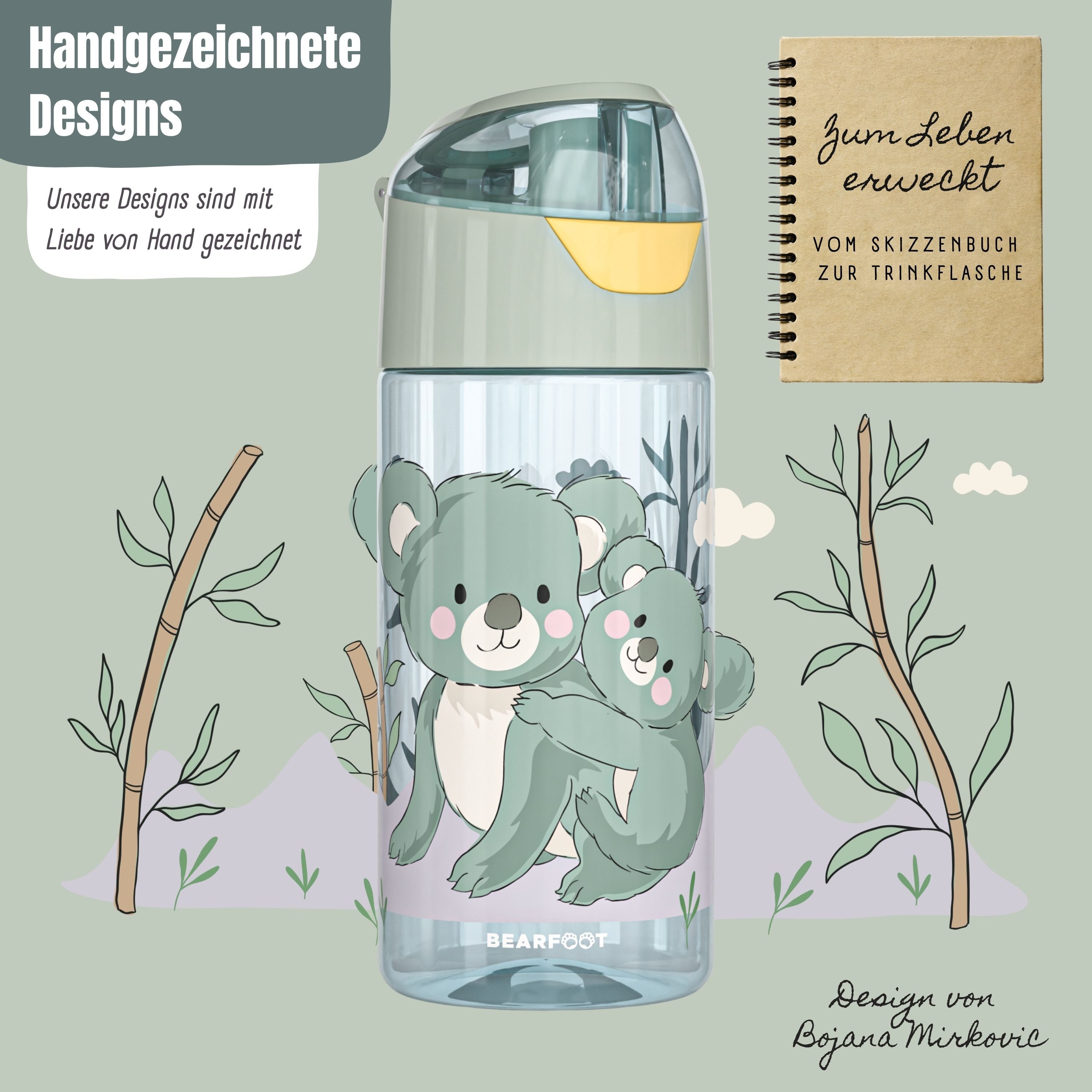 Trinkflasche Kinder, leichte Wasserflasche - Koala sage