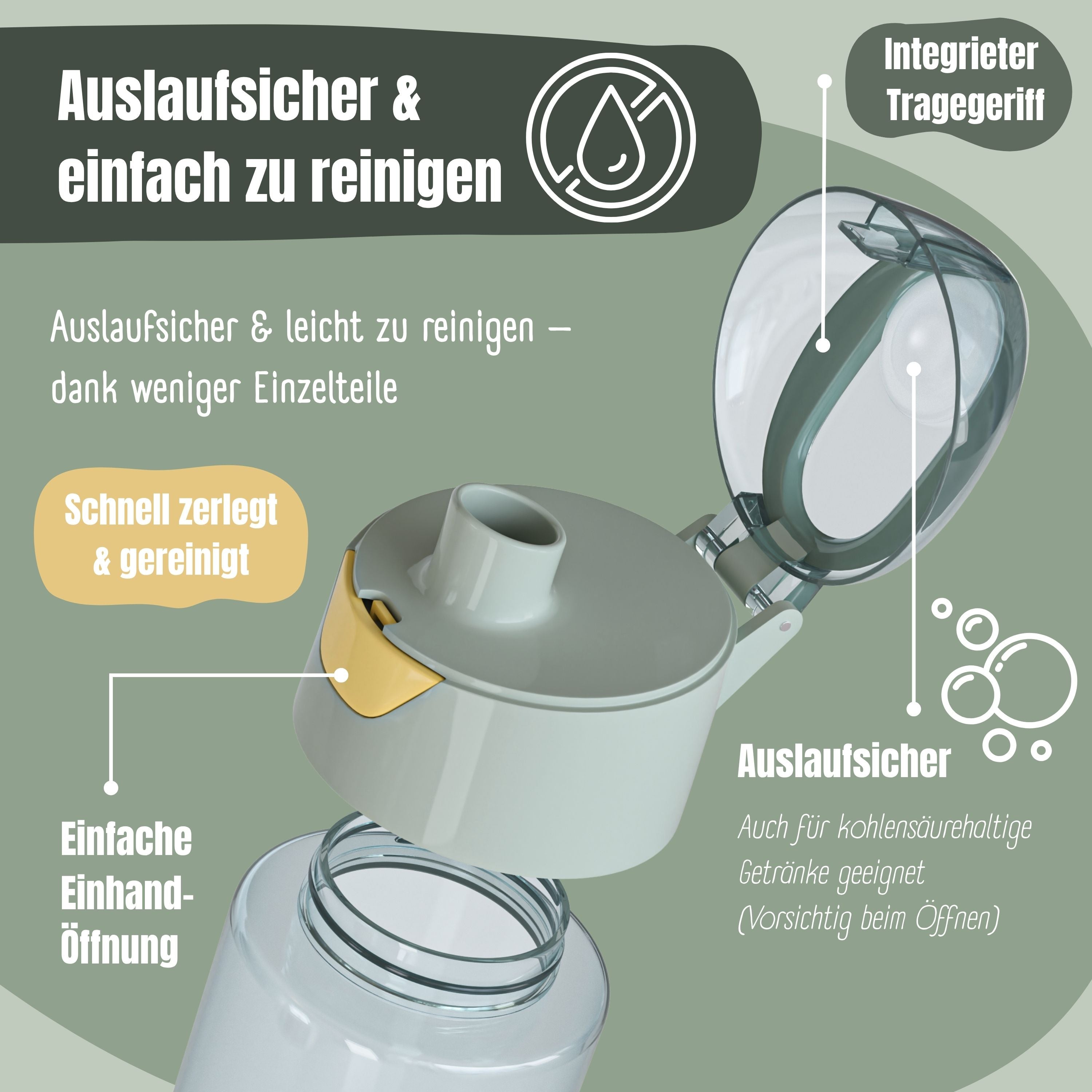 Trinkflasche Kinder, leichte Wasserflasche-Eichhörnchen sage