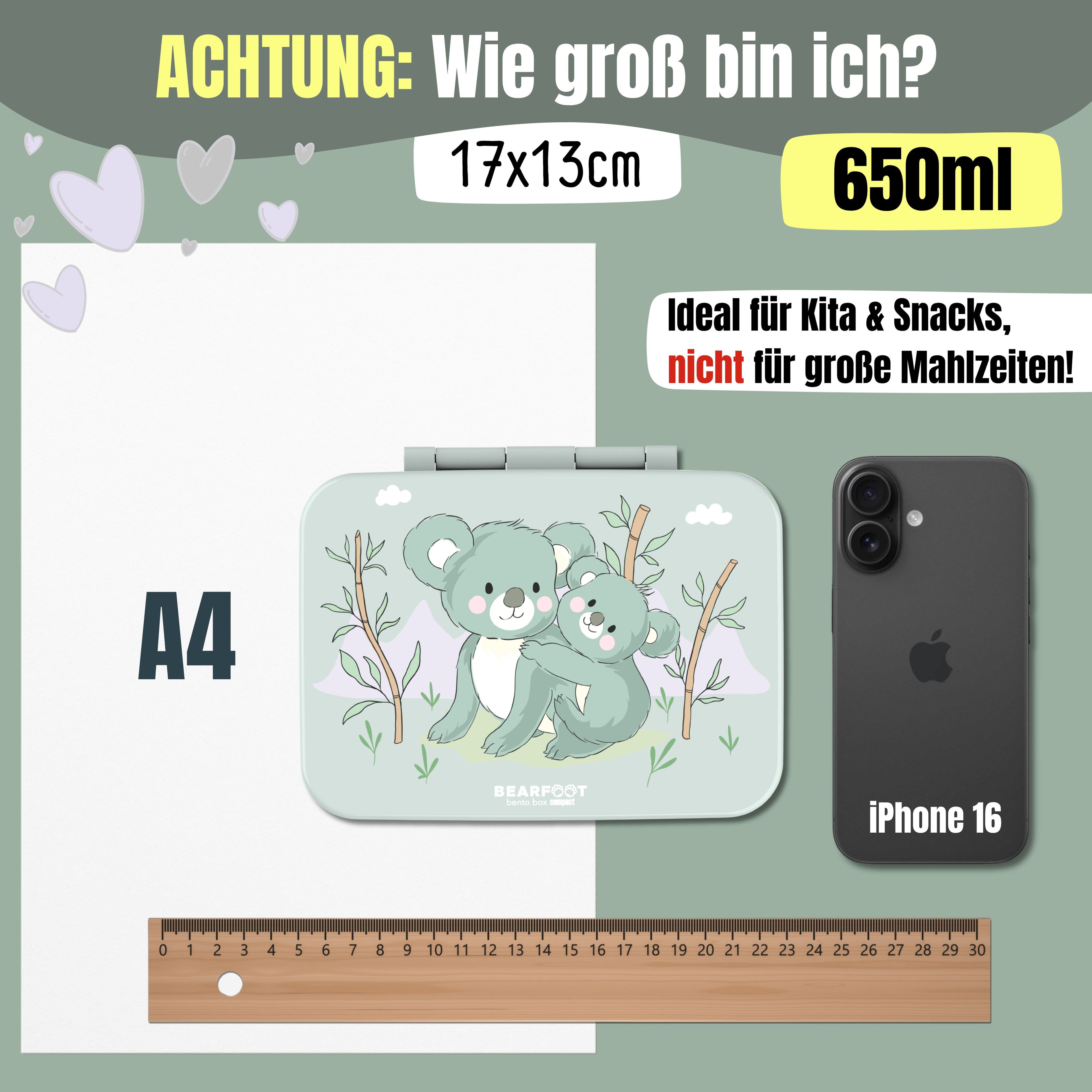 Brotdose mit Fächern, leicht & auslaufsicher - Koala Salbei