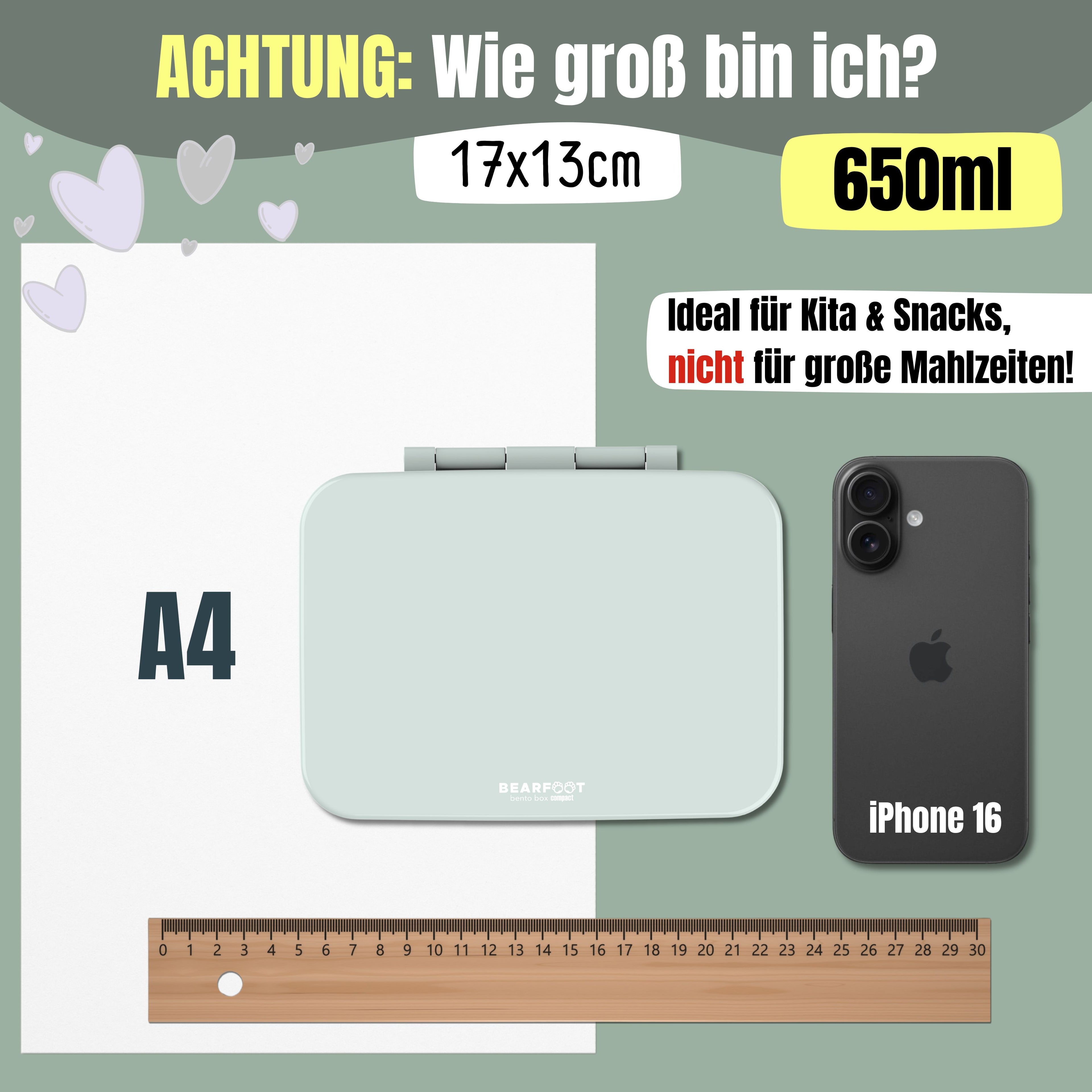 Brotdose mit Fächern, leicht & auslaufsicher - Salbei