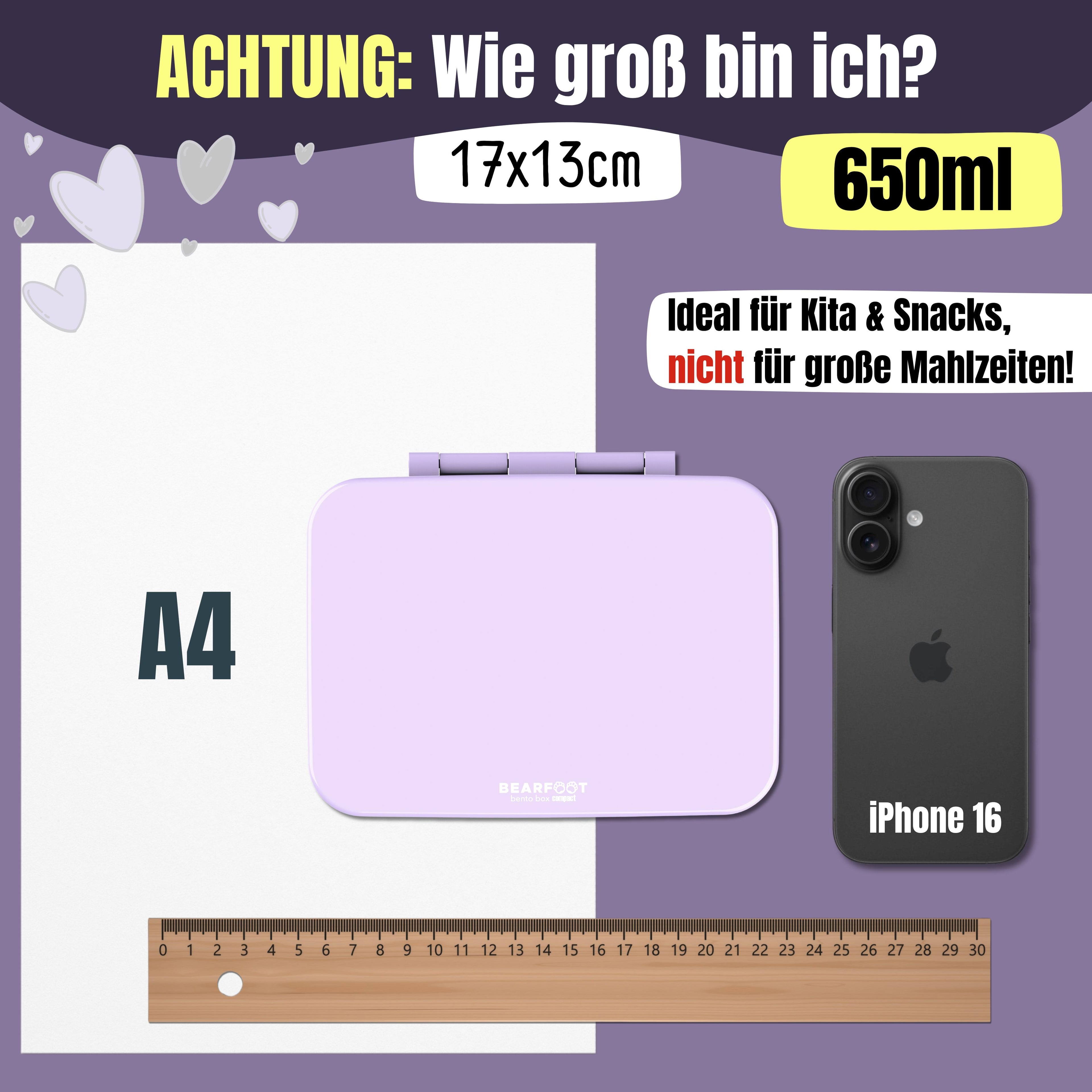 Brotdose mit Fächern, leicht & auslaufsicher - lila