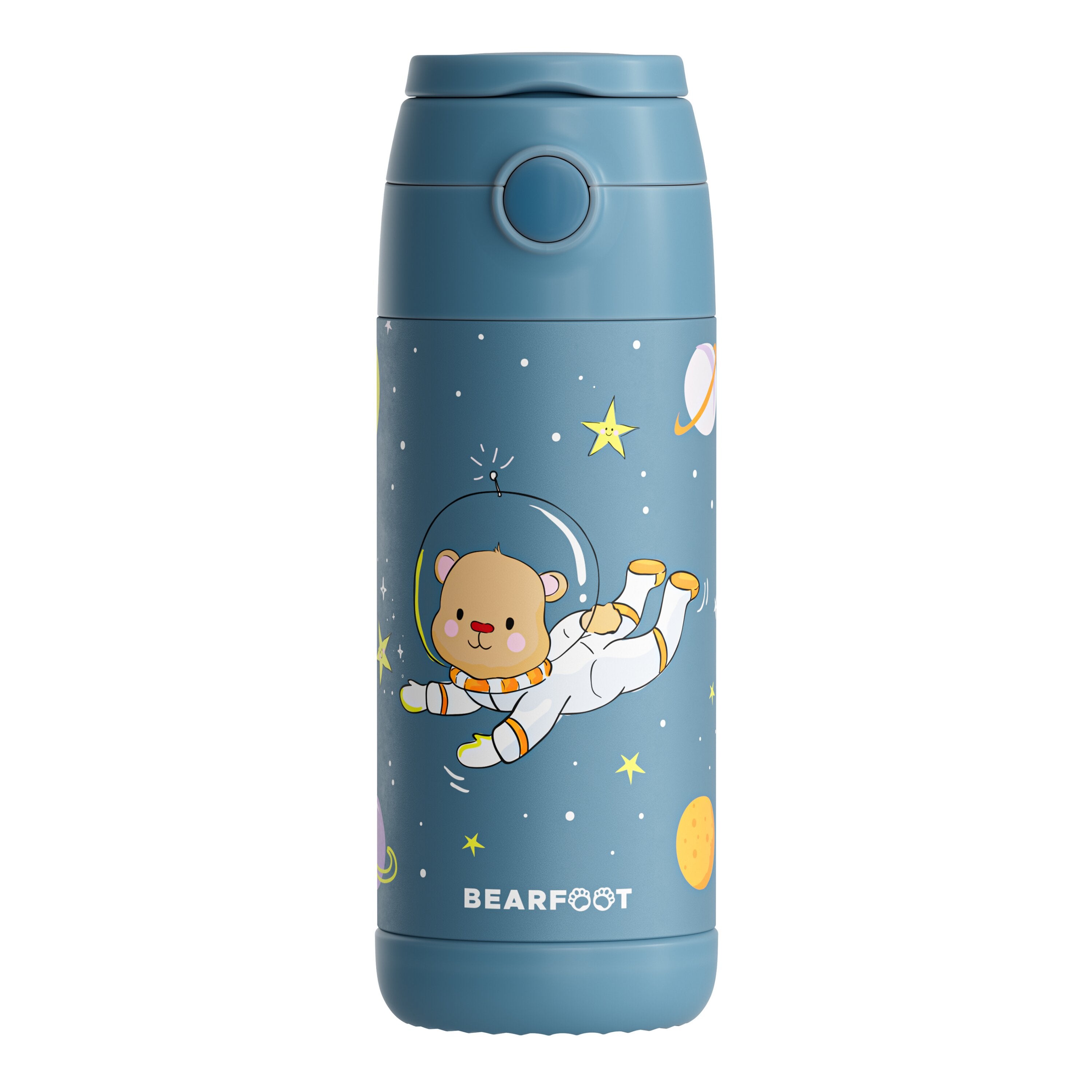 Thermo Kinder Trinkflasche Edelstahl - Astro Bär blau