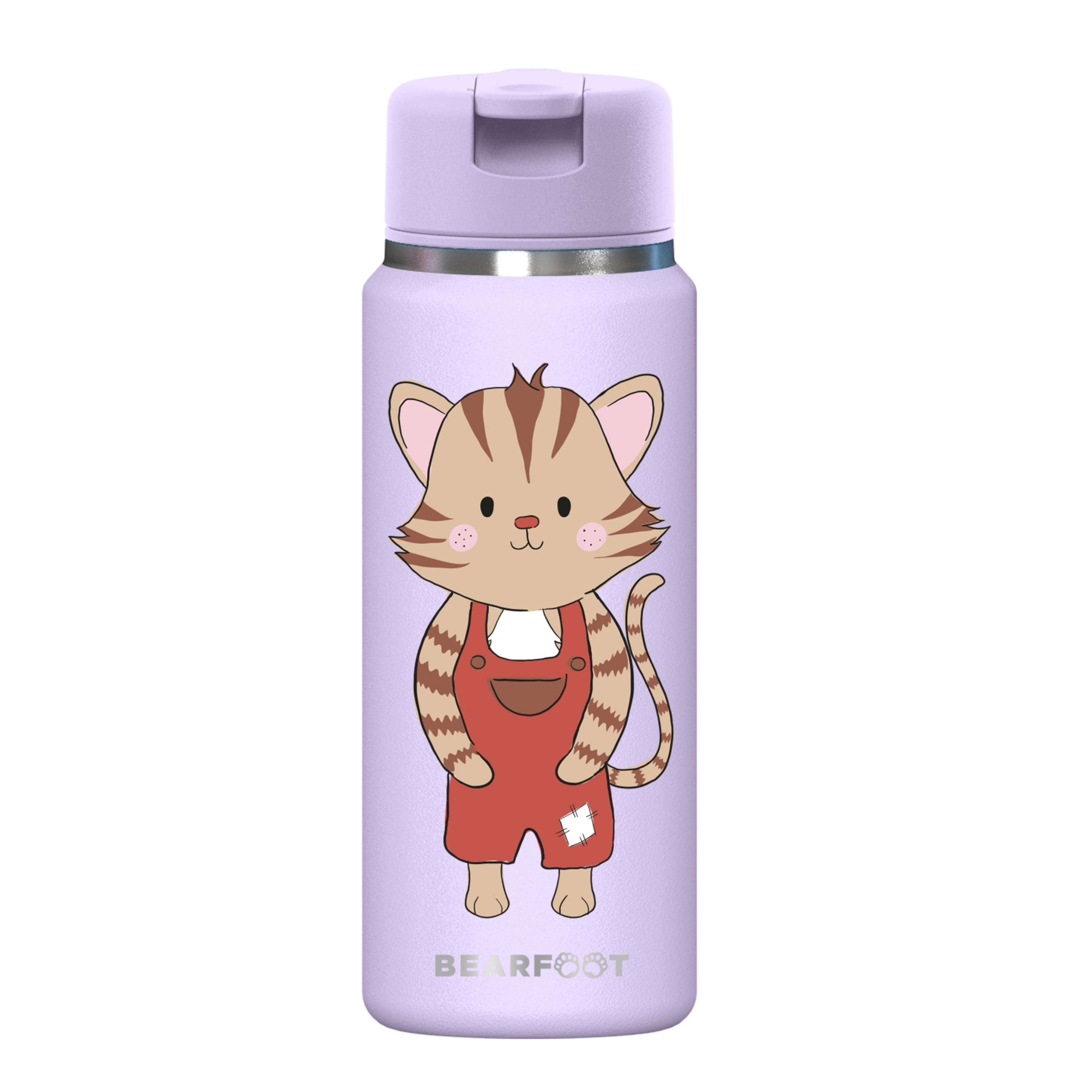 TINY Thermo Kinder Trinkflasche Edelstahl - Katze lila