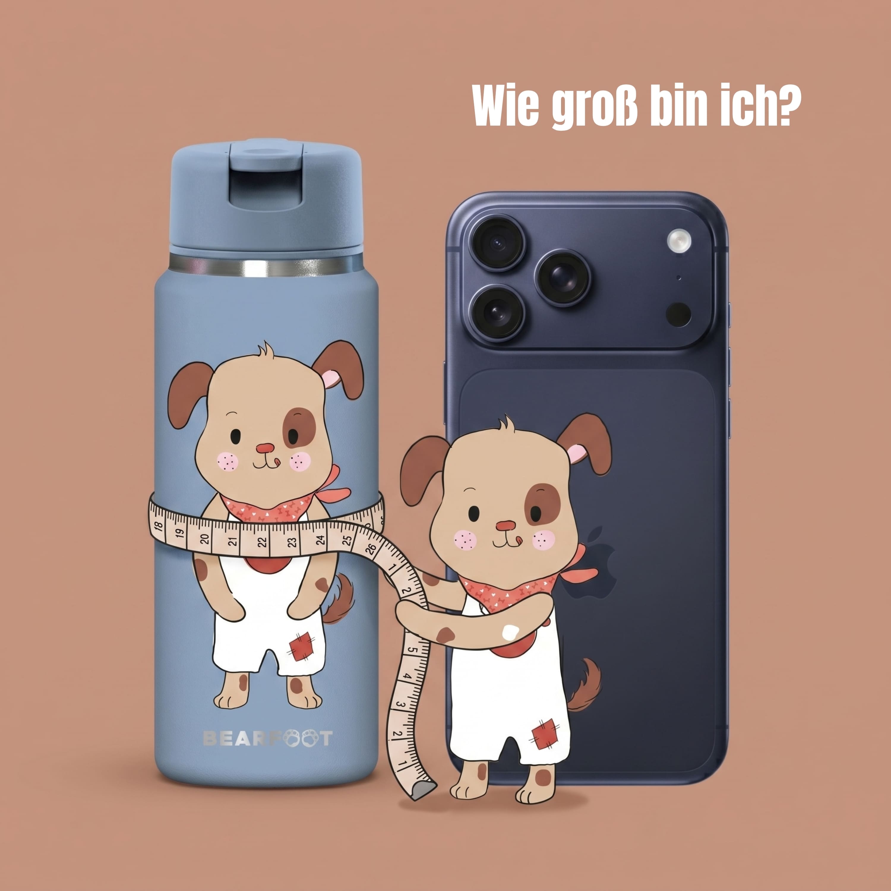 TINY Thermo Kinder Trinkflasche Edelstahl - Hund blau