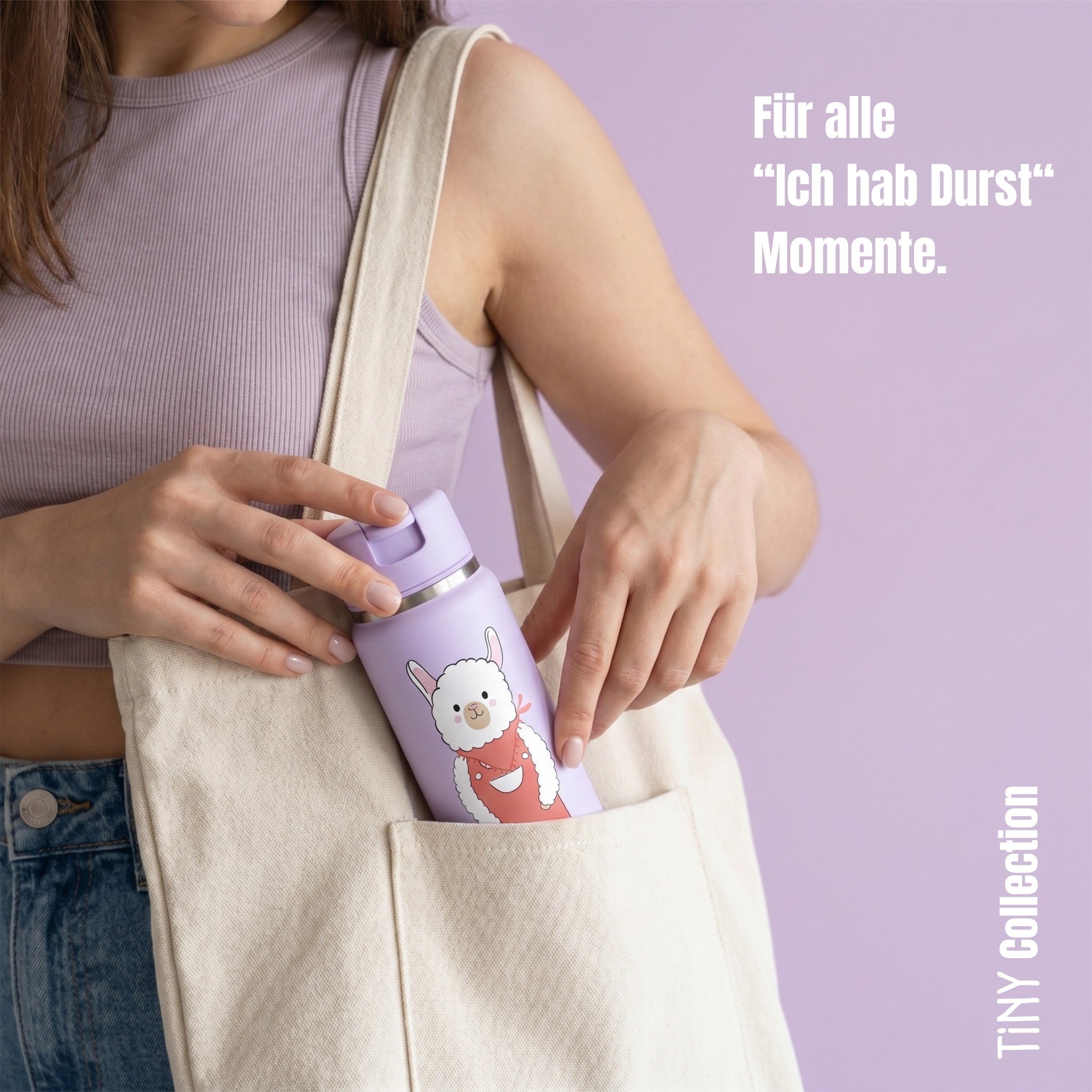 TINY Thermo Kinder Trinkflasche Edelstahl - Lama