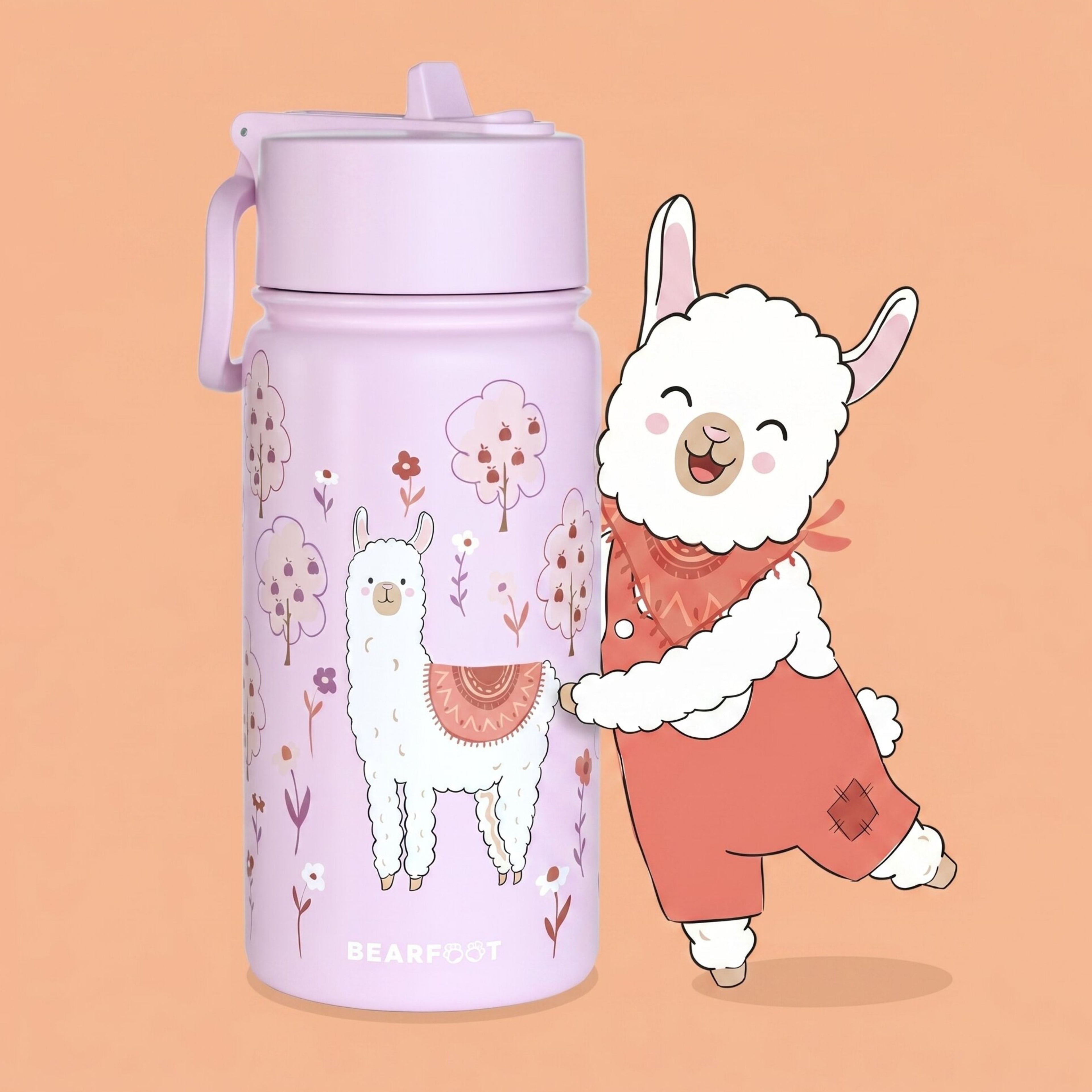 Botella térmica para niños de acero inoxidable - llama violeta