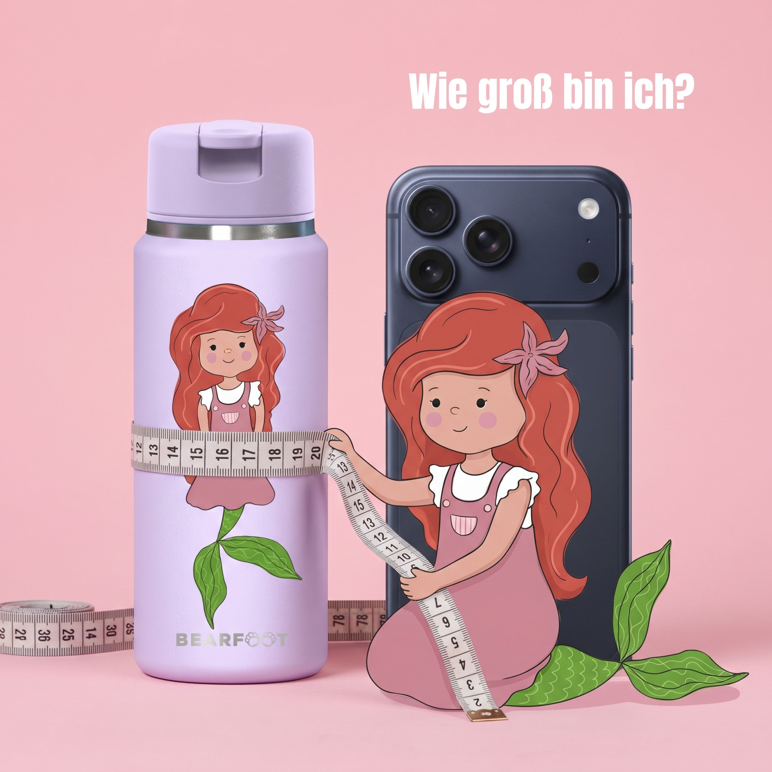 TINY Thermo Kinder Trinkflasche Edelstahl - Meerjungfrau
