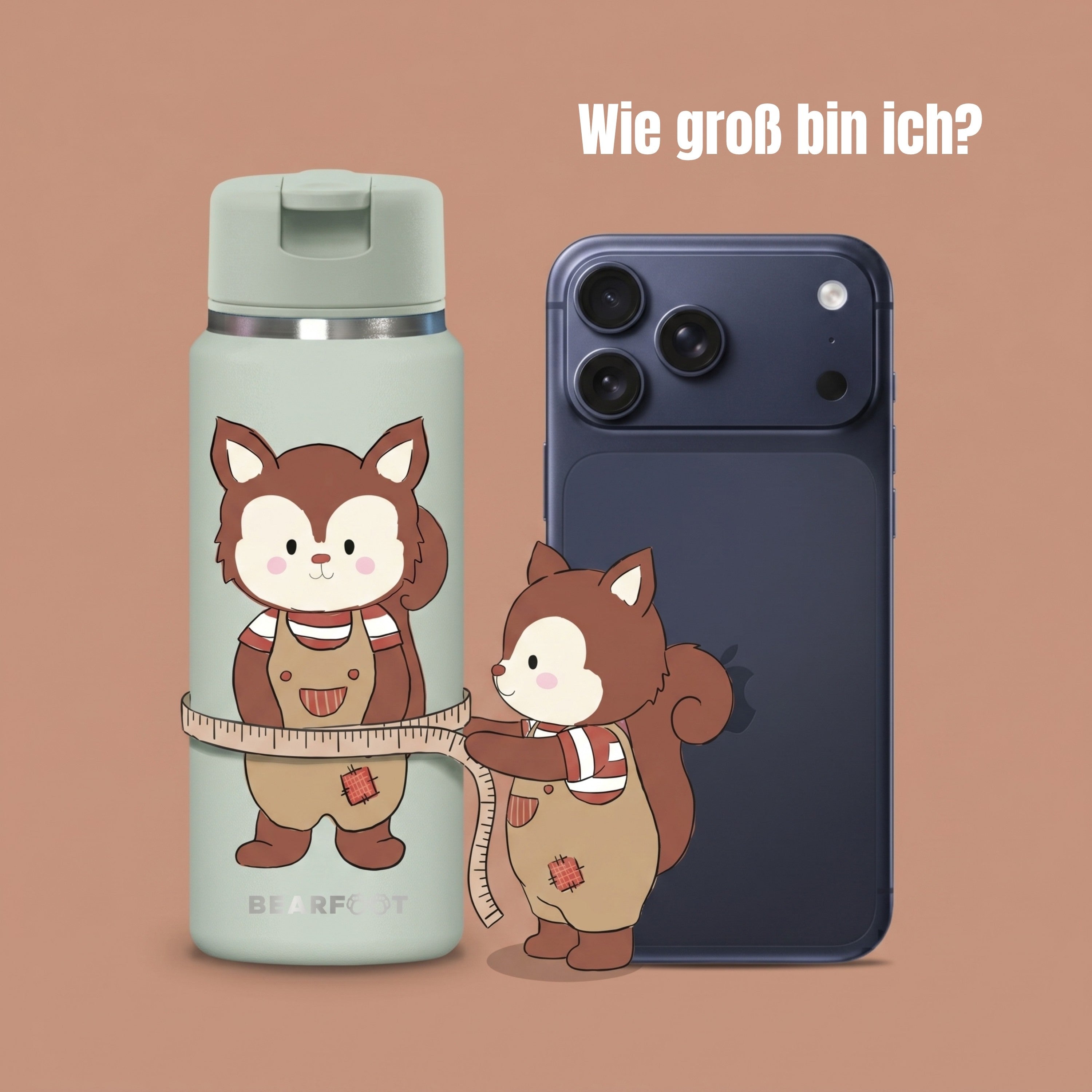 TINY Thermo Kinder Trinkflasche Edelstahl - Eichhörnchen