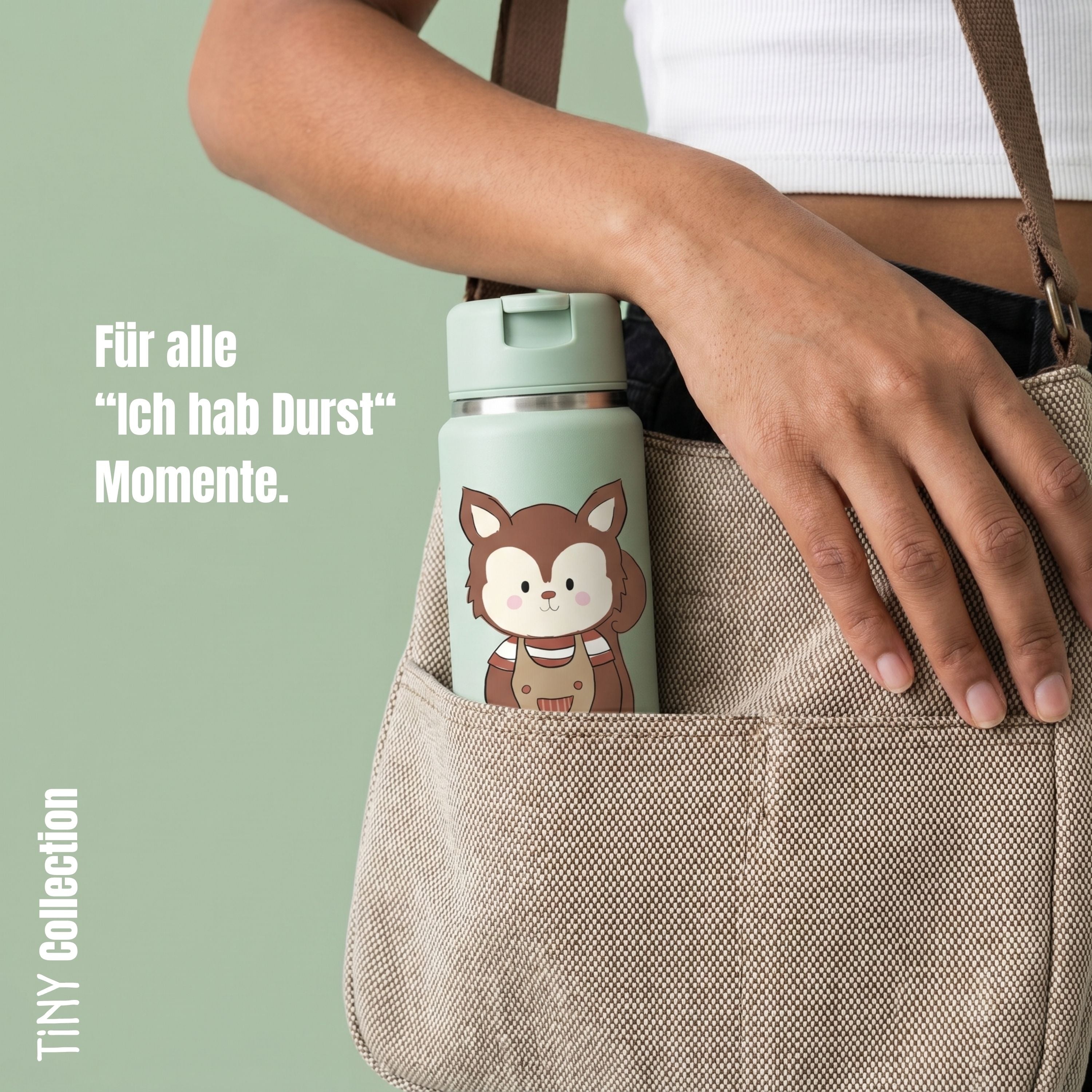 TINY Thermo Kinder Trinkflasche Edelstahl - Eichhörnchen