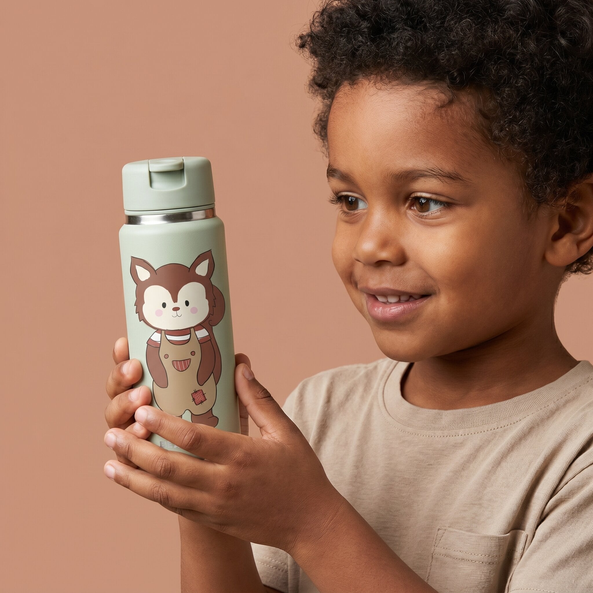 TINY Thermo Kinder Trinkflasche Edelstahl - Eichhörnchen