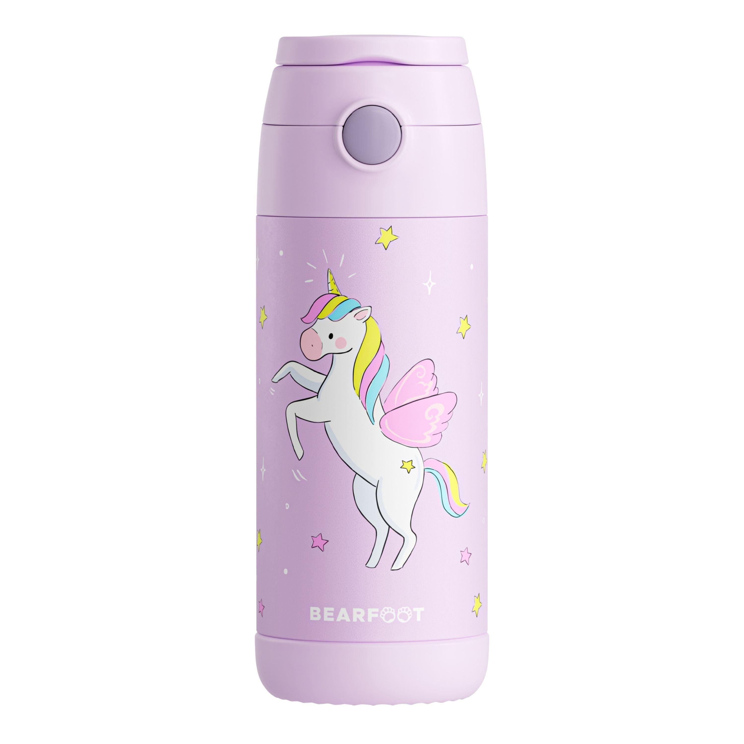 Thermo Kinder Trinkflasche Edelstahl - Einhorn lila