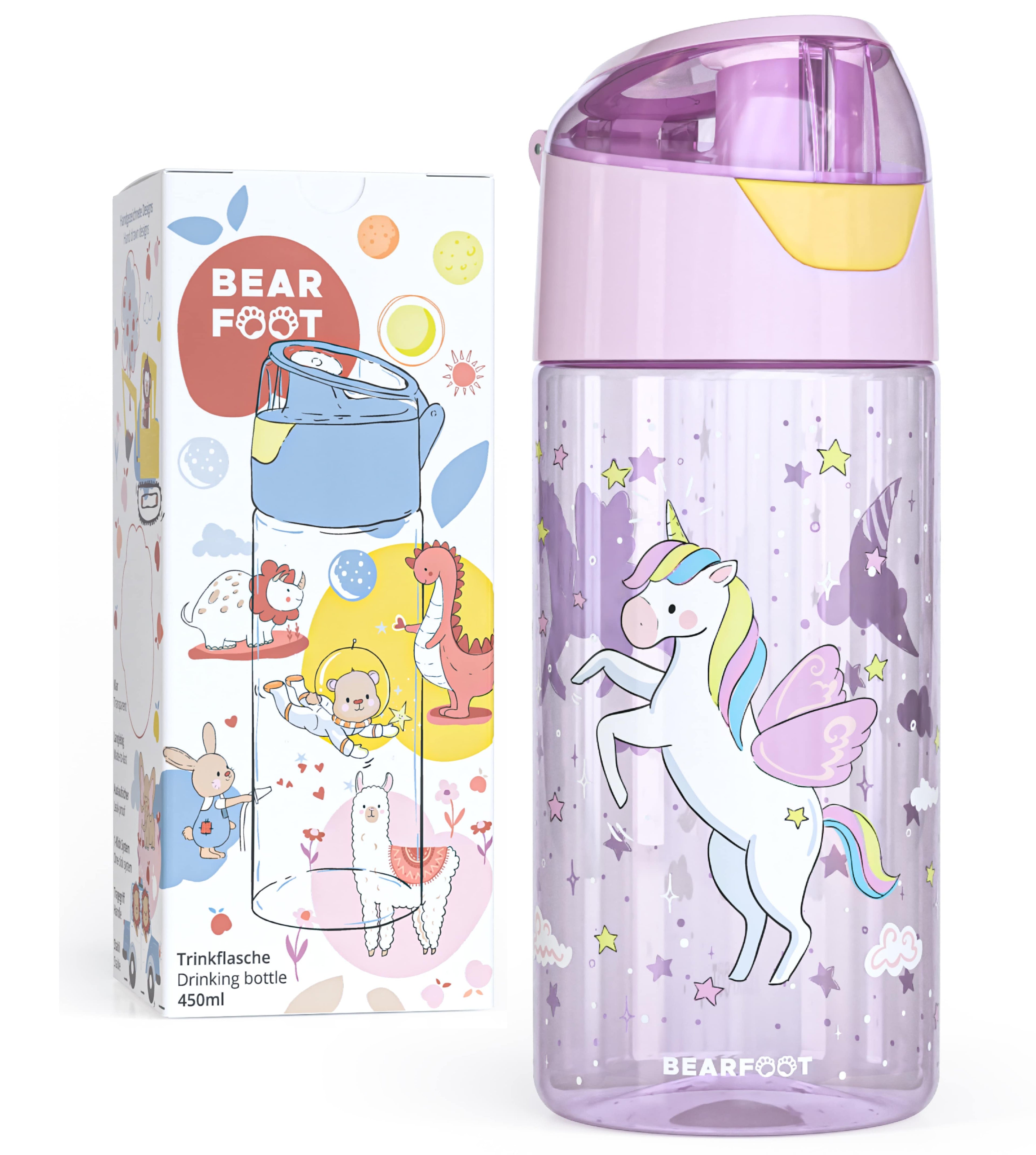 Trinkflasche Kinder, leichte Wasserflasche - Einhorn