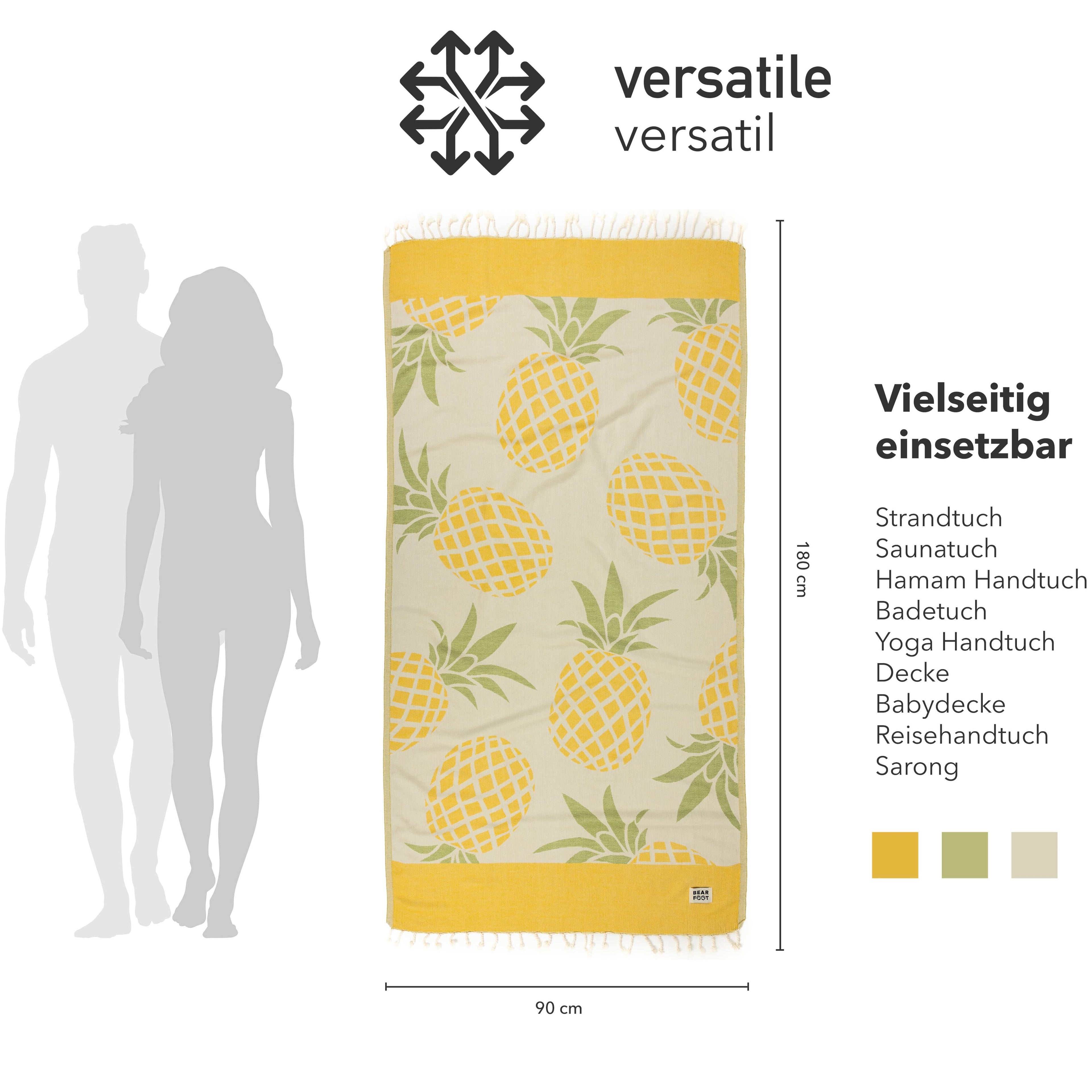 ANANAS GUL - 100% Bomuld