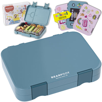 Kinderlunchbox met vakken, lunchbox, bentobox - blauw