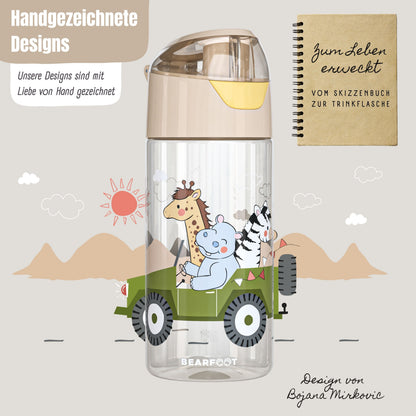 Botella de agua ligera para niños - Safari marrón