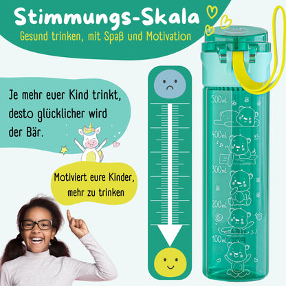 Kinderdrinkfles, 500 ml, licht - logo-mint