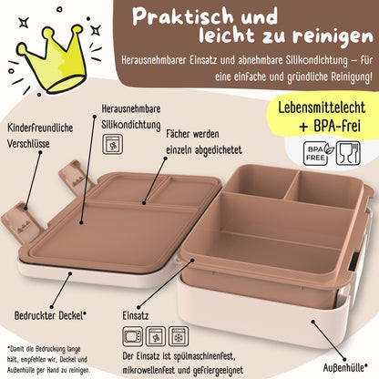 Brotdose mit Fächern, leicht &amp; auslaufsicher - Polizei braun