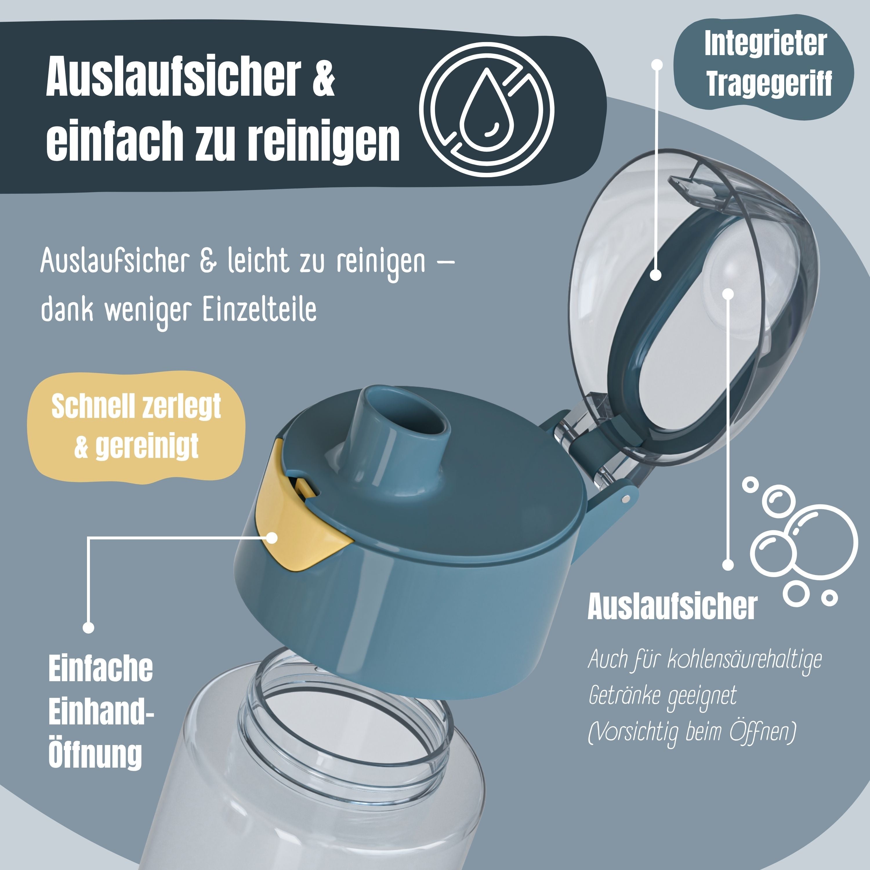 Trinkflasche Kinder, leichte Wasserflasche - Bagger &amp; Affe