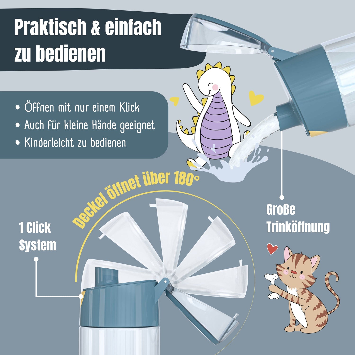 Trinkflasche Kinder leichte Wasserflasche - Astronaut Bär
