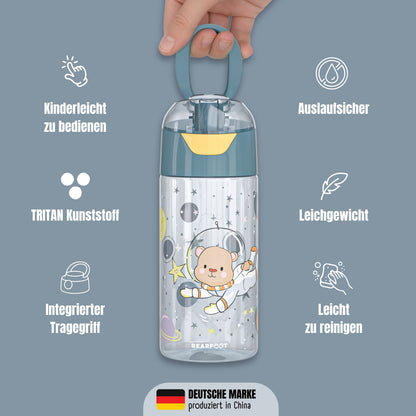 Trinkflasche Kinder leichte Wasserflasche - Astronaut Bär