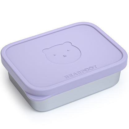 Brotdose Kinder Edelstahl mit Silikoneinsatz - Lavendel
