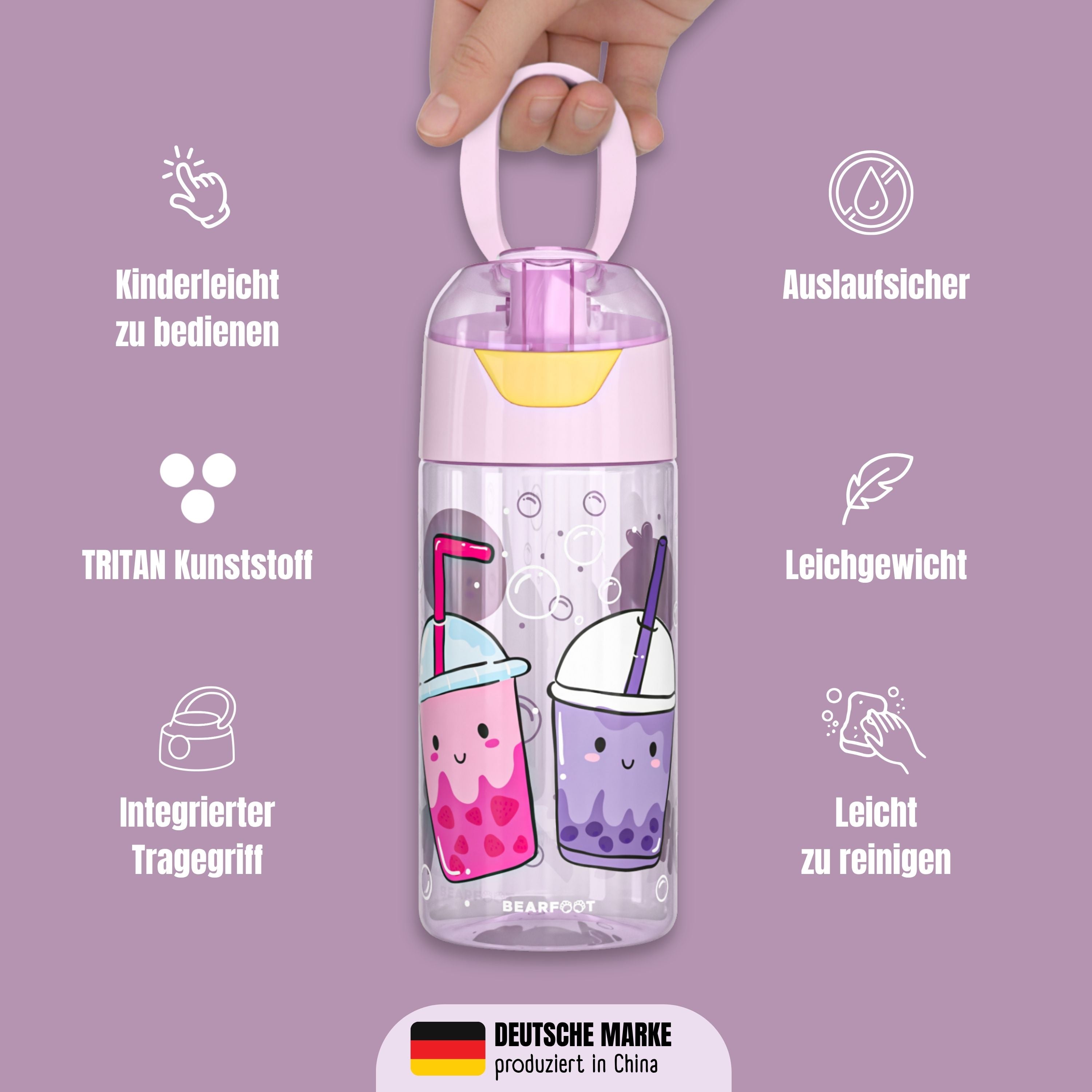 Gourde pour enfants, gourde légère - bubble tea