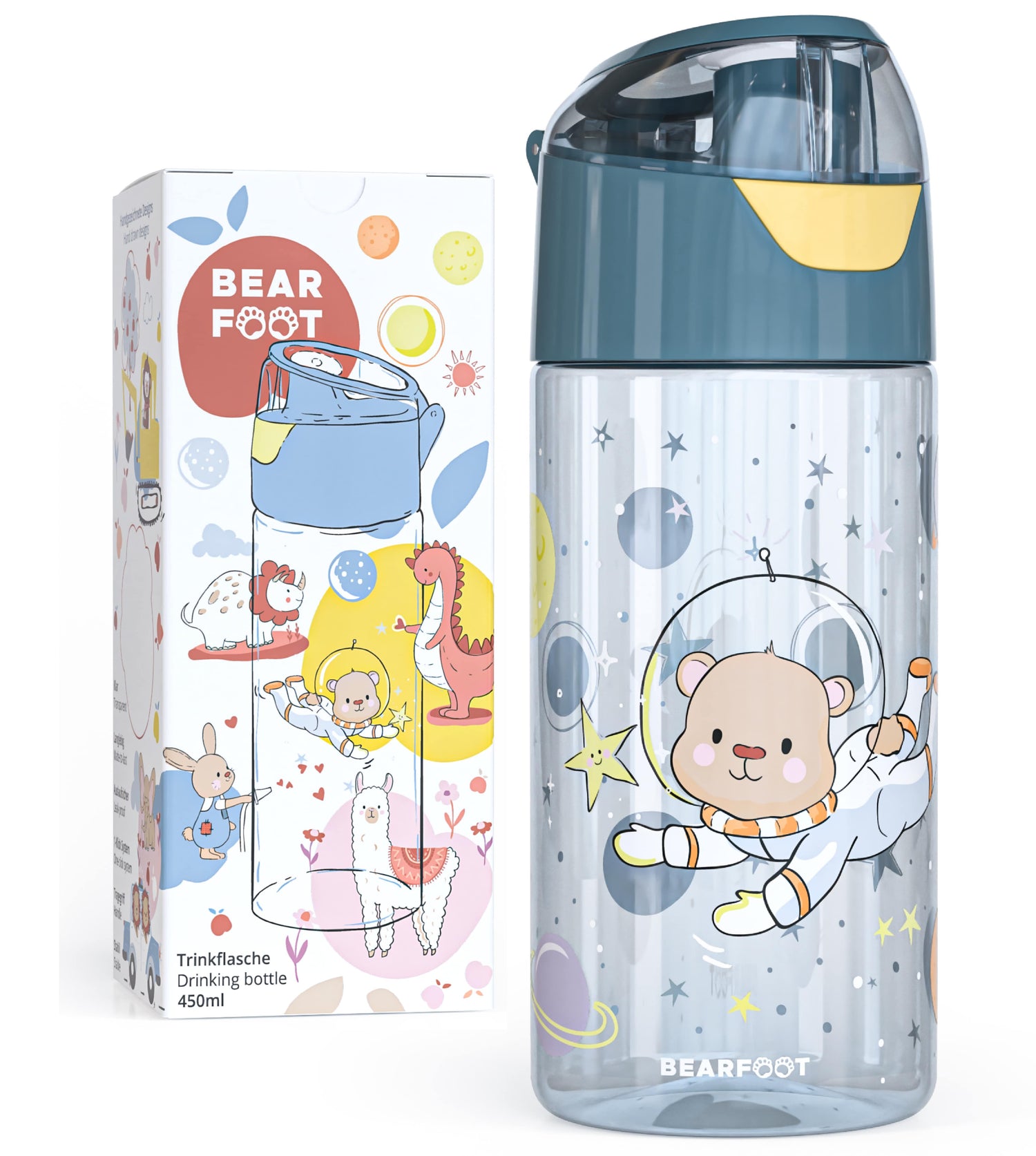 Trinkflasche Kinder leichte Wasserflasche - Astronaut Bär