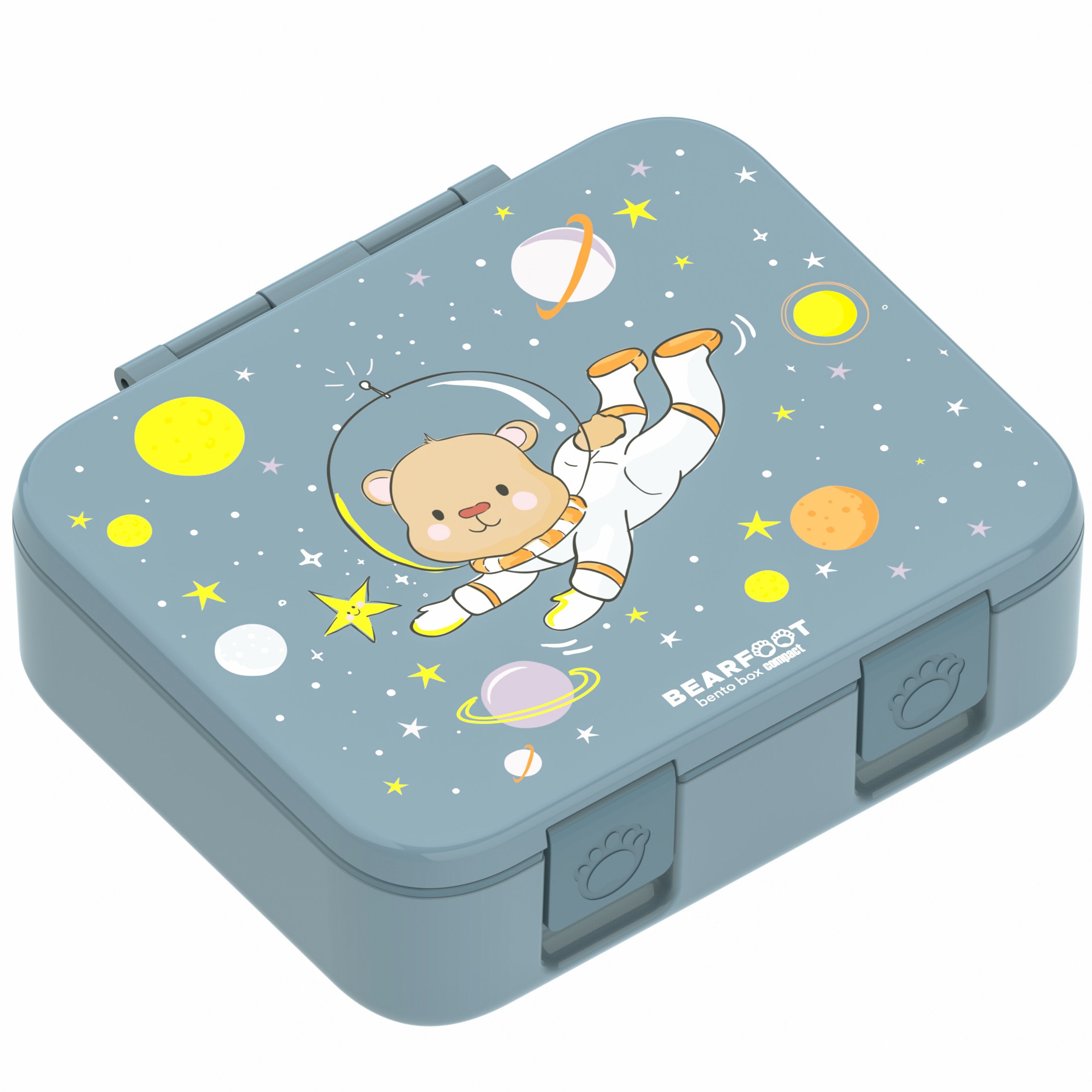 Brotdose mit Fächern, leicht &amp; auslaufsicher - Bär blau
