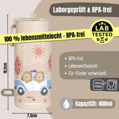 Thermo børne drikkedunk i rustfrit stål - politi brun