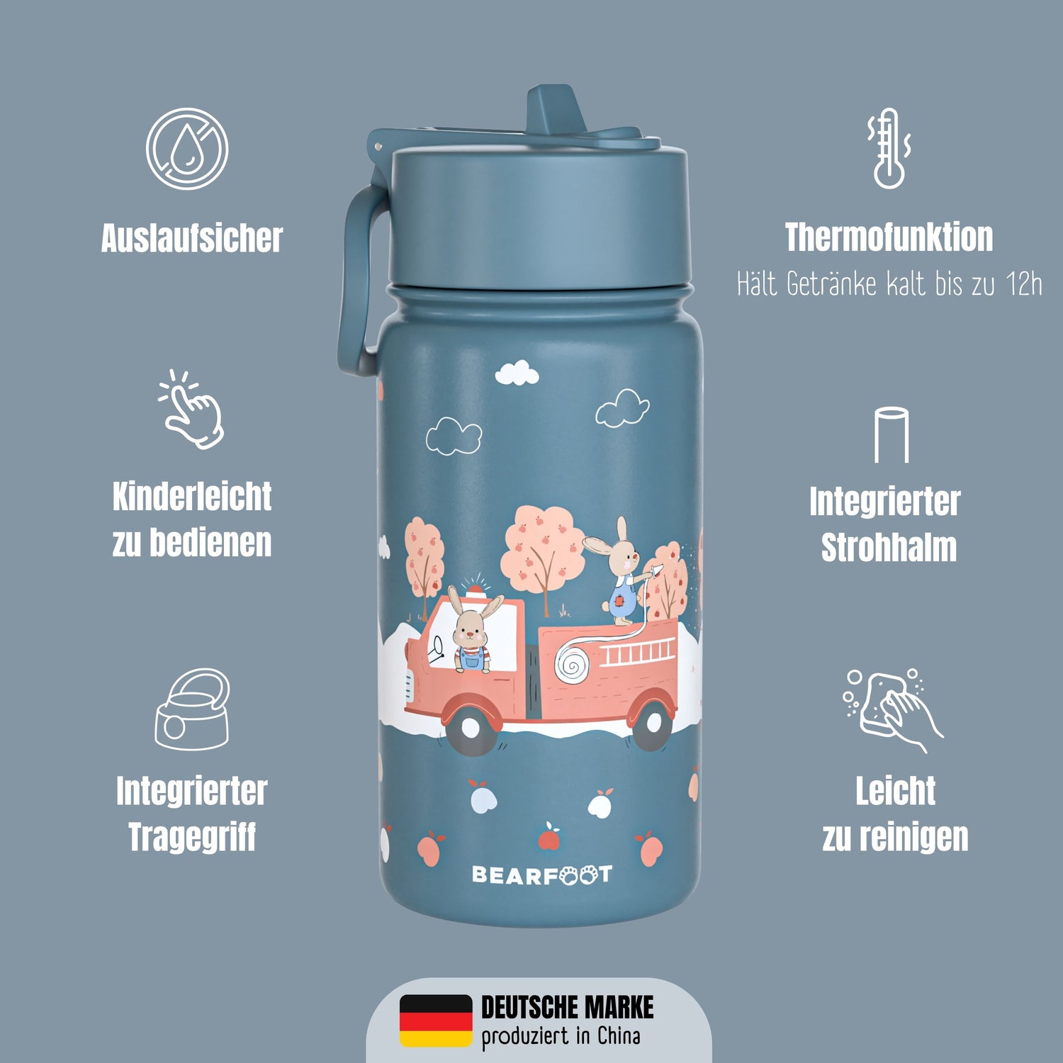 Botella térmica para niños de acero inoxidable - departamento de bomberos