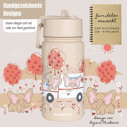 Thermo Kinder Trinkflasche Edelstahl - Krankenwagen braun