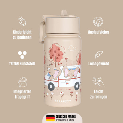 Thermo Kinder Trinkflasche Edelstahl - Krankenwagen braun