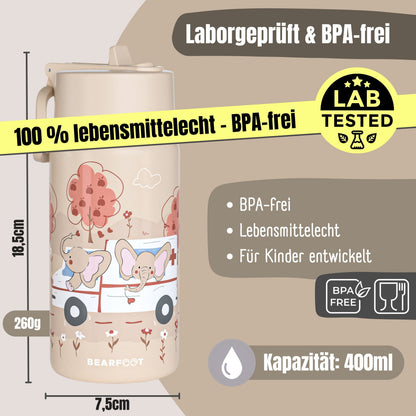 Thermo Kinder Trinkflasche Edelstahl - Krankenwagen braun