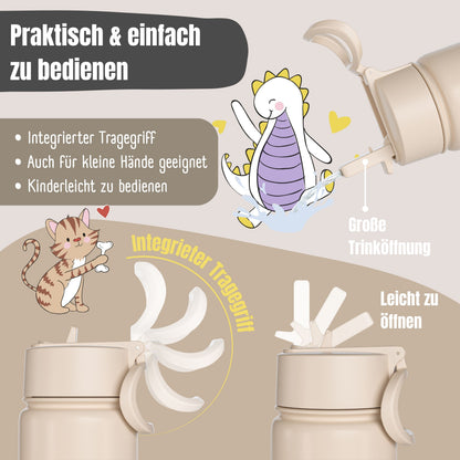 Thermo Kinder Trinkflasche Edelstahl - Krankenwagen braun