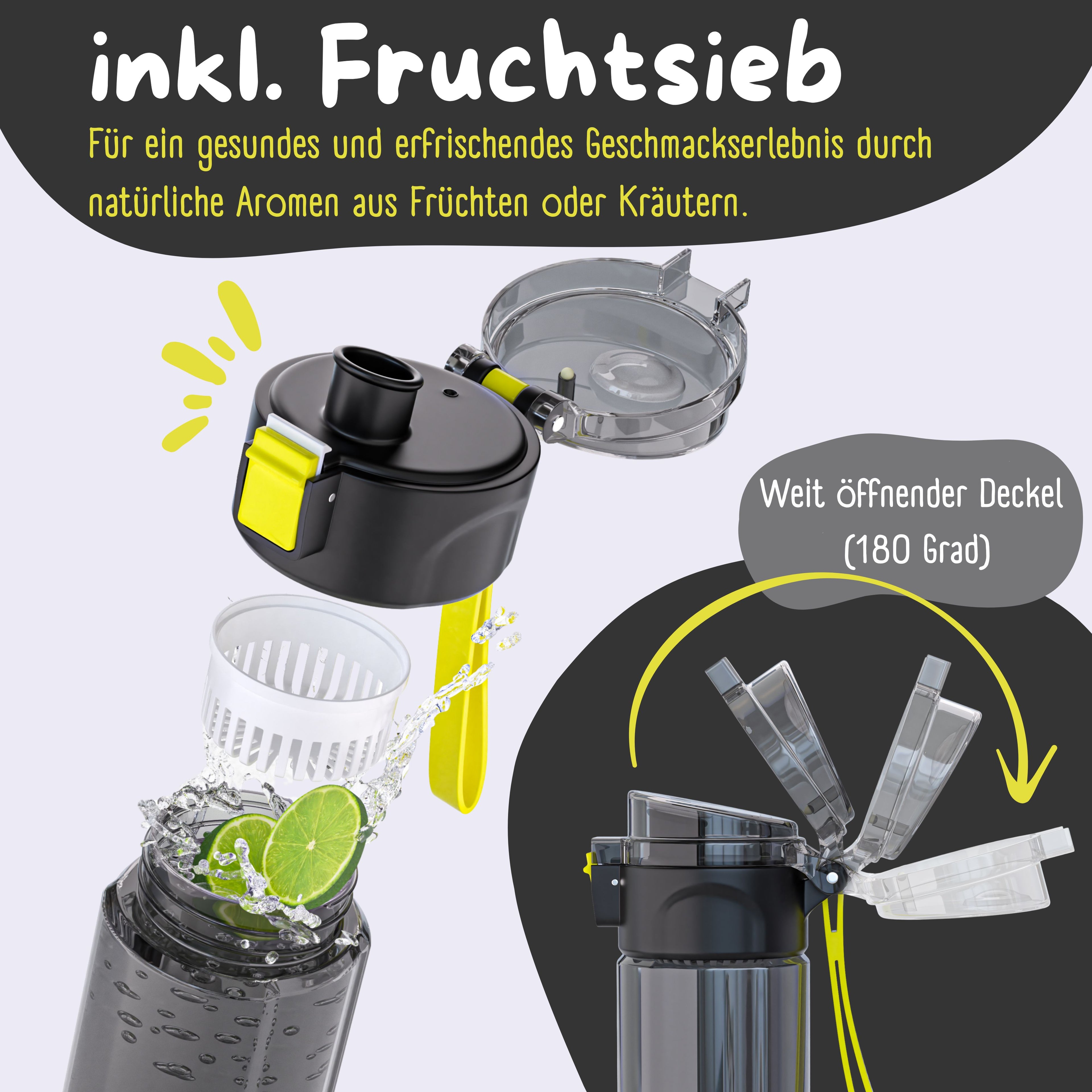 Børne drikkedunk, 500ml, lys - dinosaurer sort