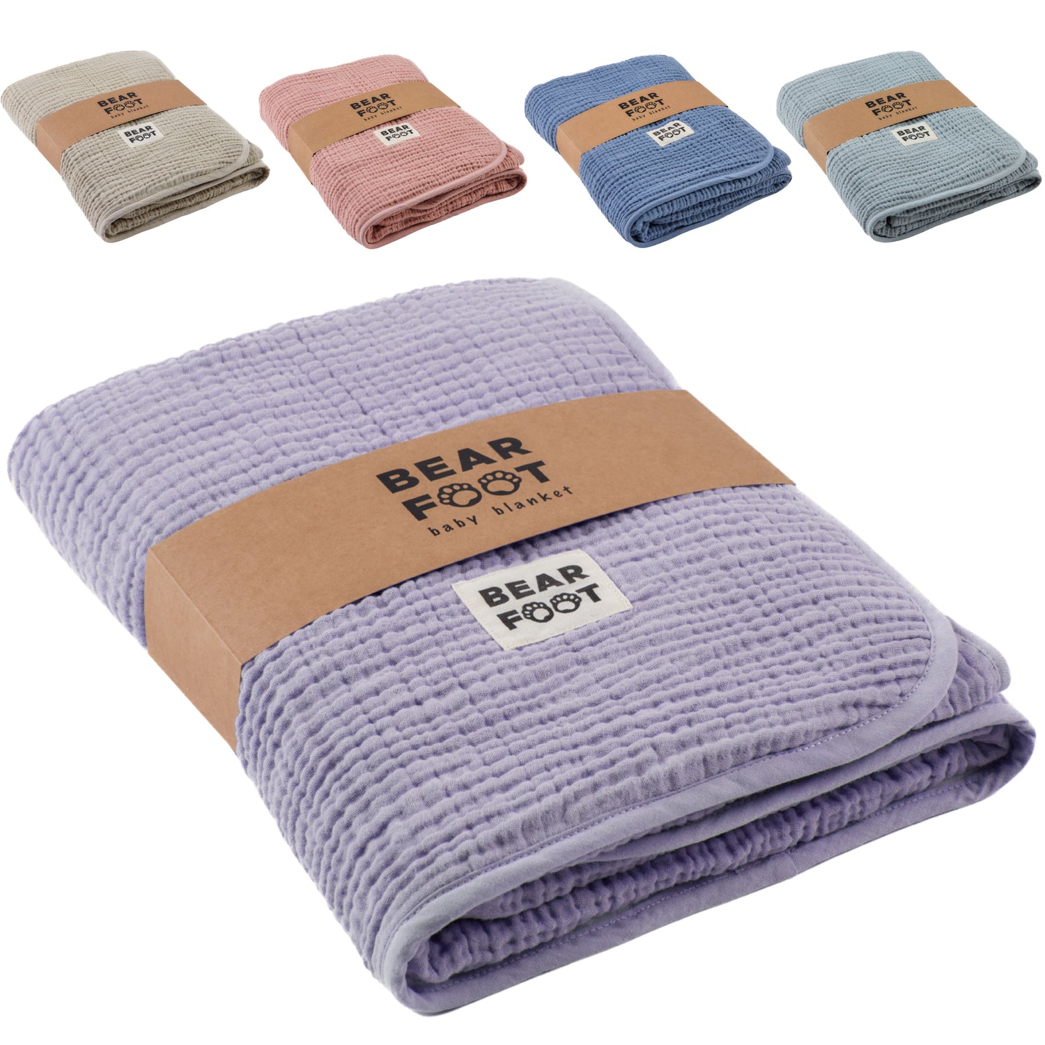 Babydecke Musselin Fleecedecke flauschig weich - lila